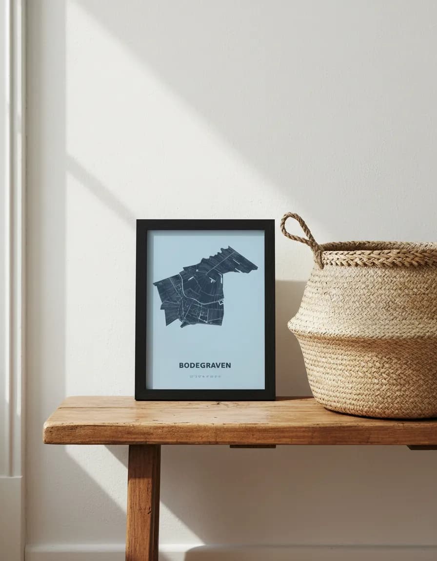 Stadposter in een knus interieur