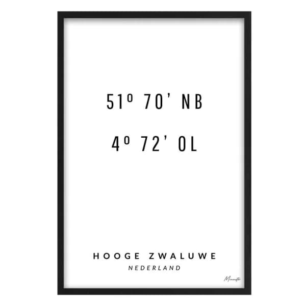 Coordinaten Hooge Zwaluwe