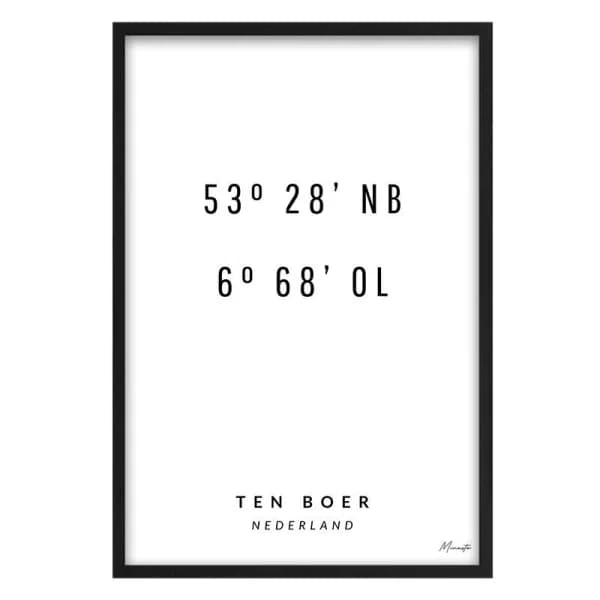 Coordinaten Ten Boer