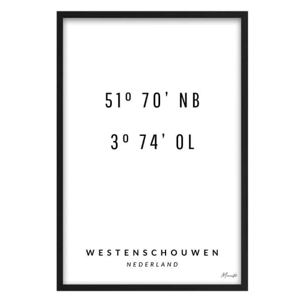 Coordinaten Westenschouwen