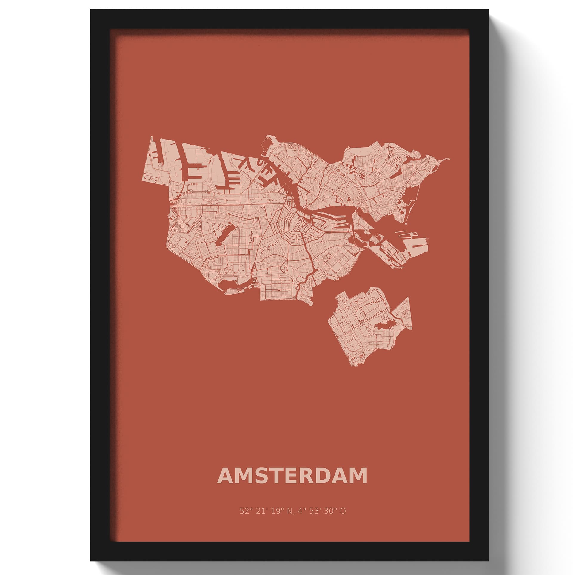 Poster Amsterdam - Rood