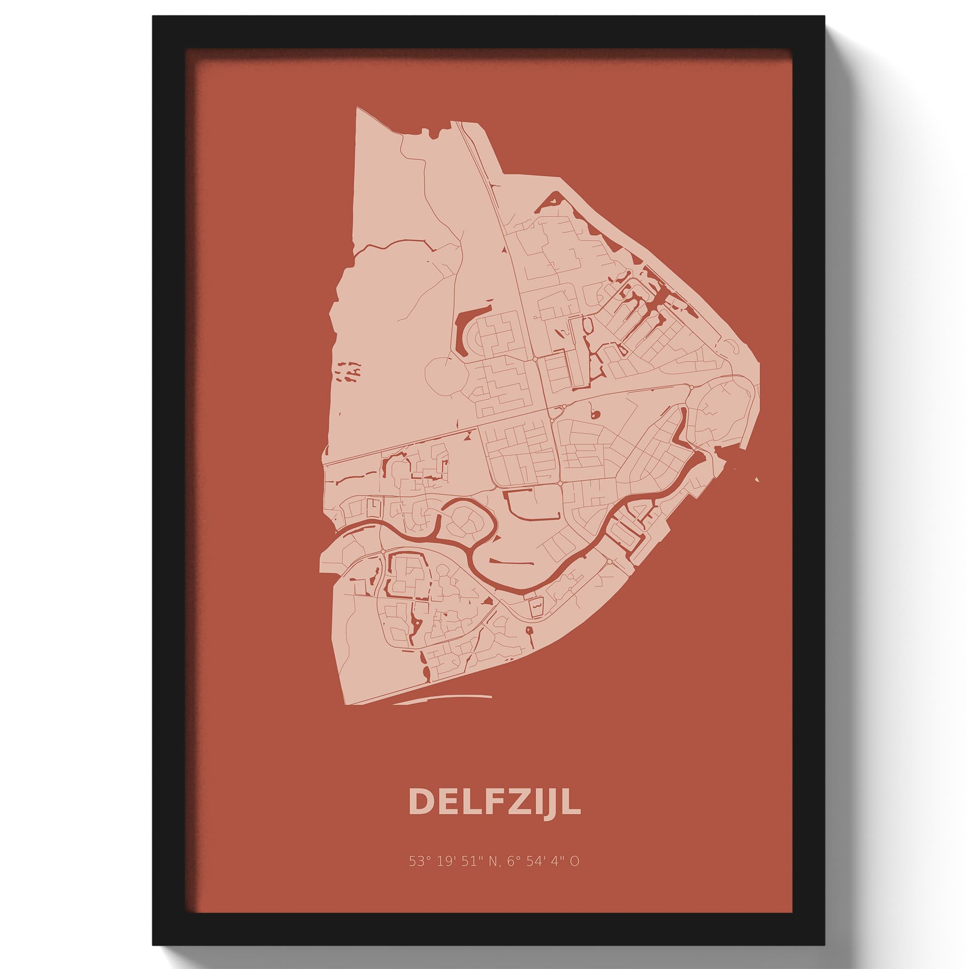 Poster Delfzijl - Rood