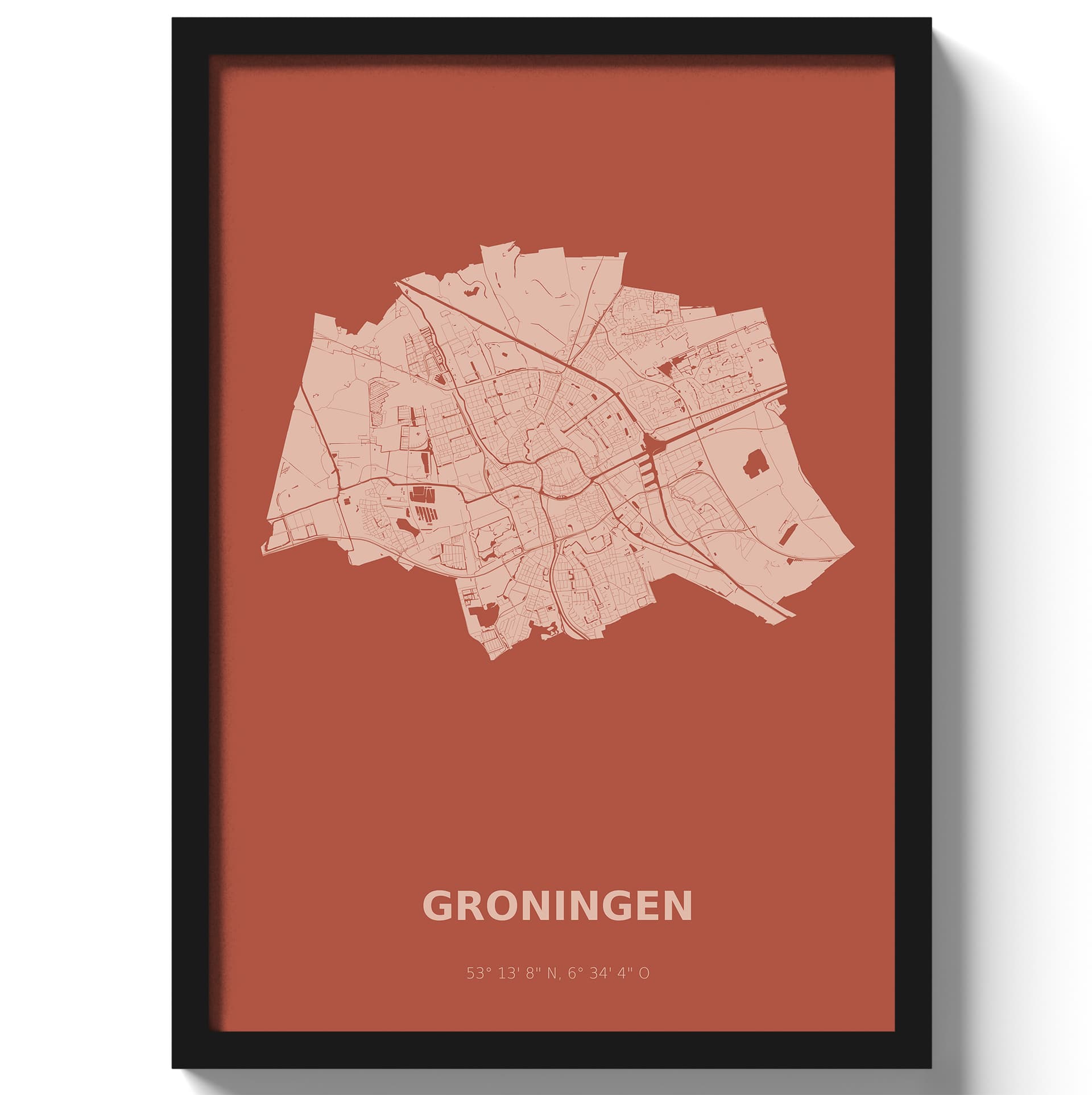 Poster Groningen - Rood