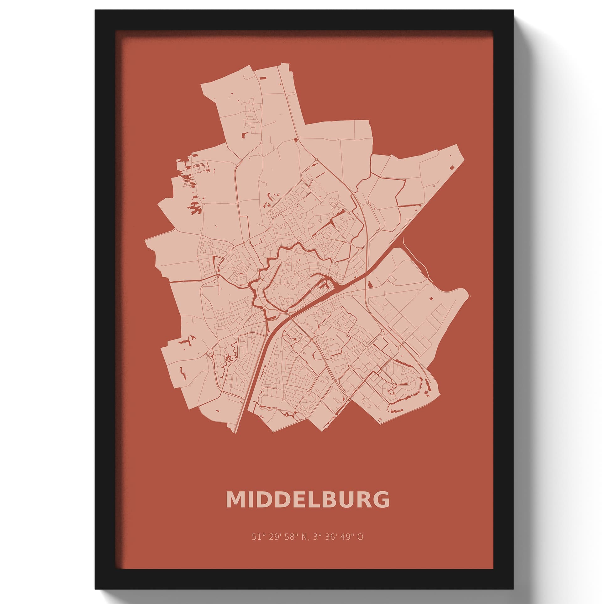 Poster Middelburg - Rood