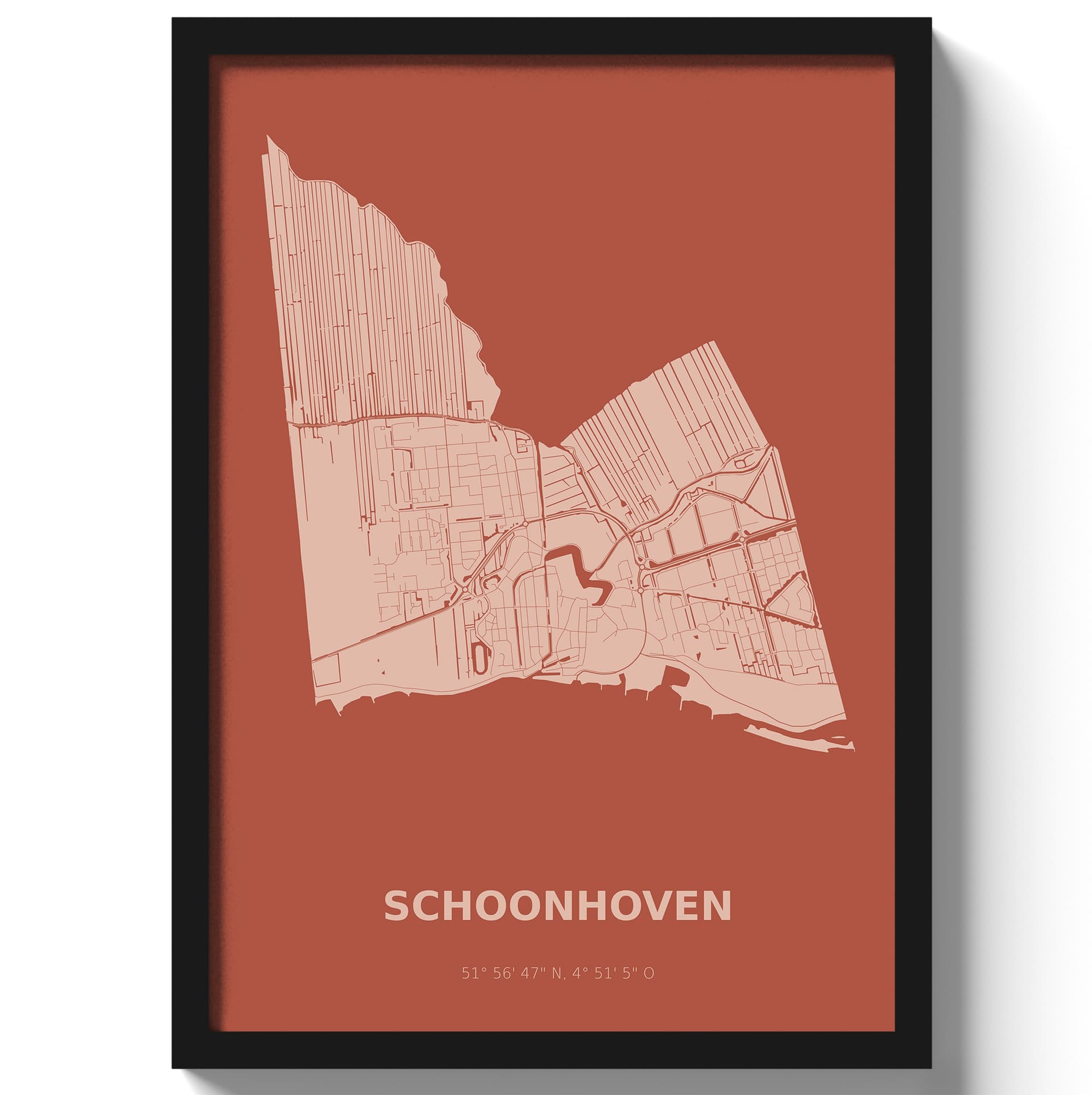 Poster Schoonhoven - Rood