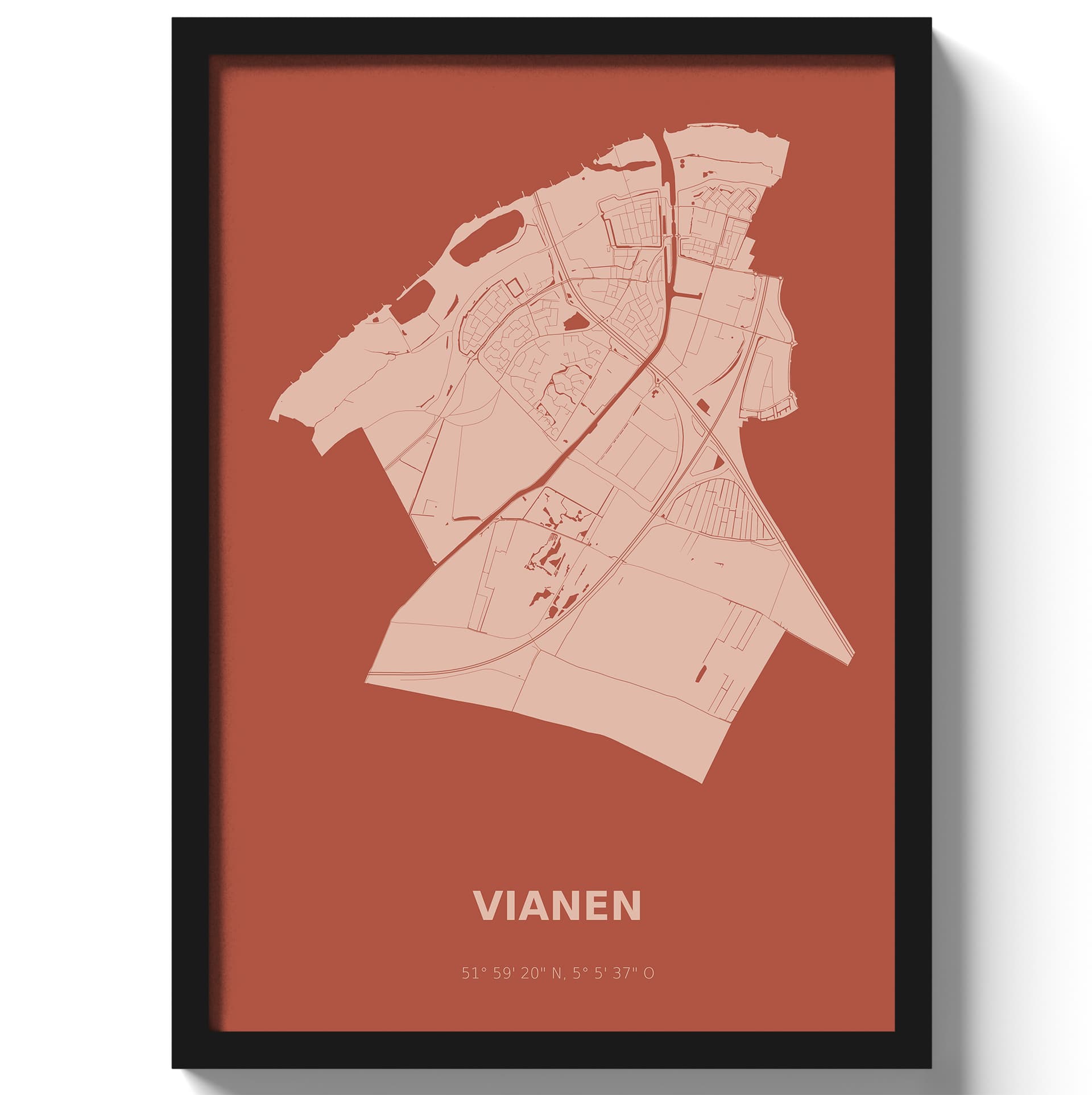Poster Vianen - Rood