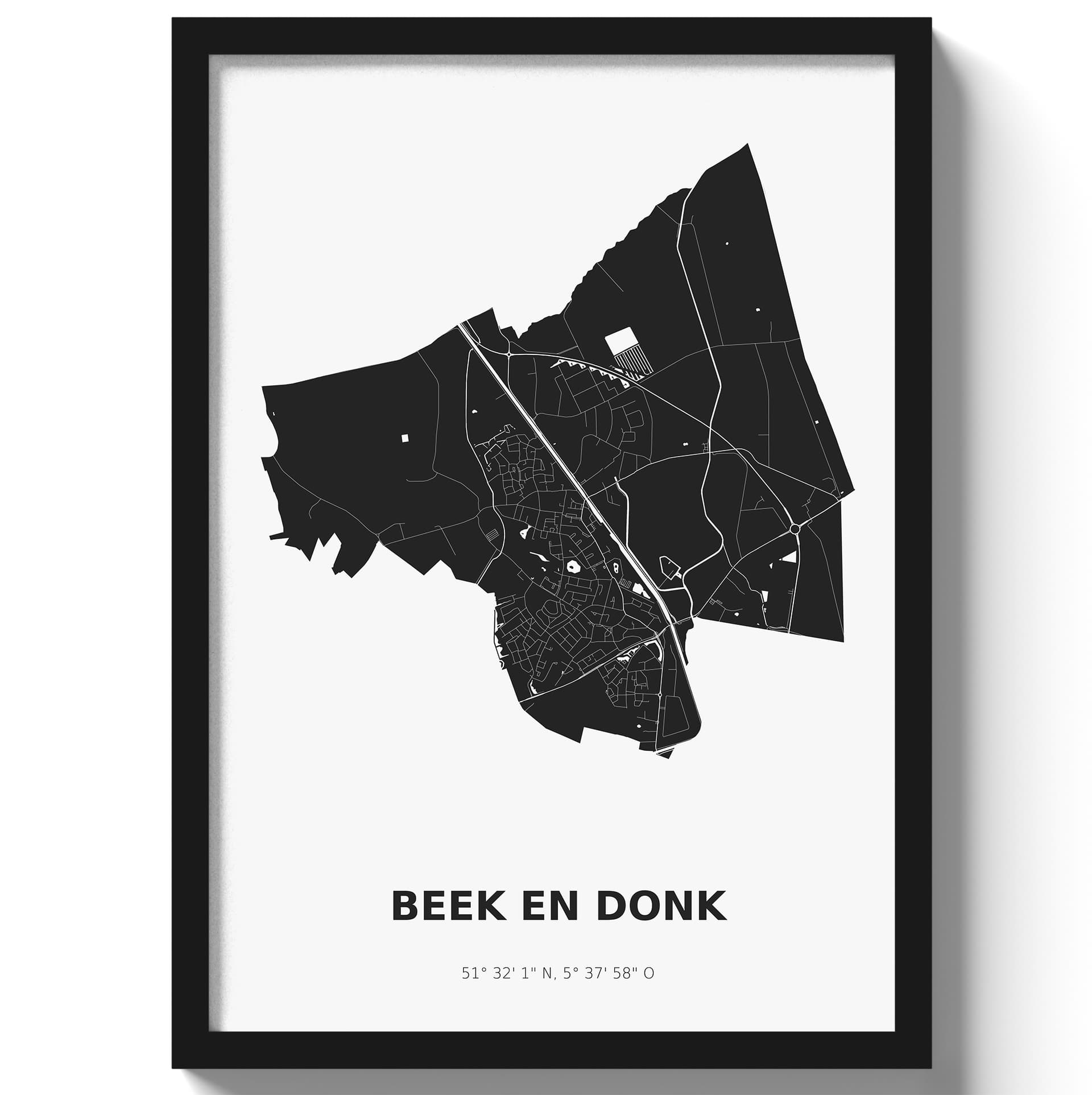 Poster Beek en Donk - Zwart/Wit