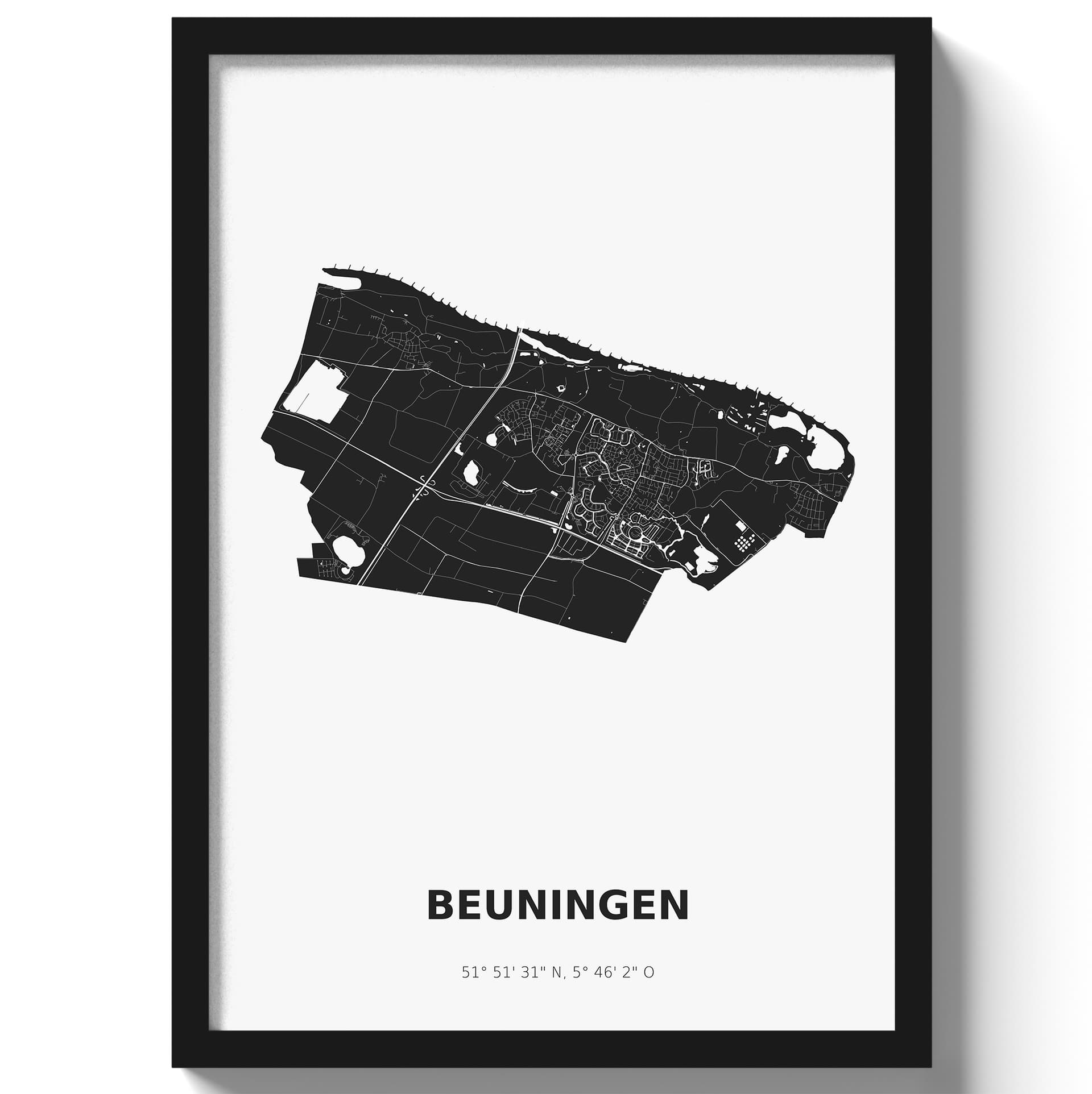 Poster Beuningen - Zwart/Wit