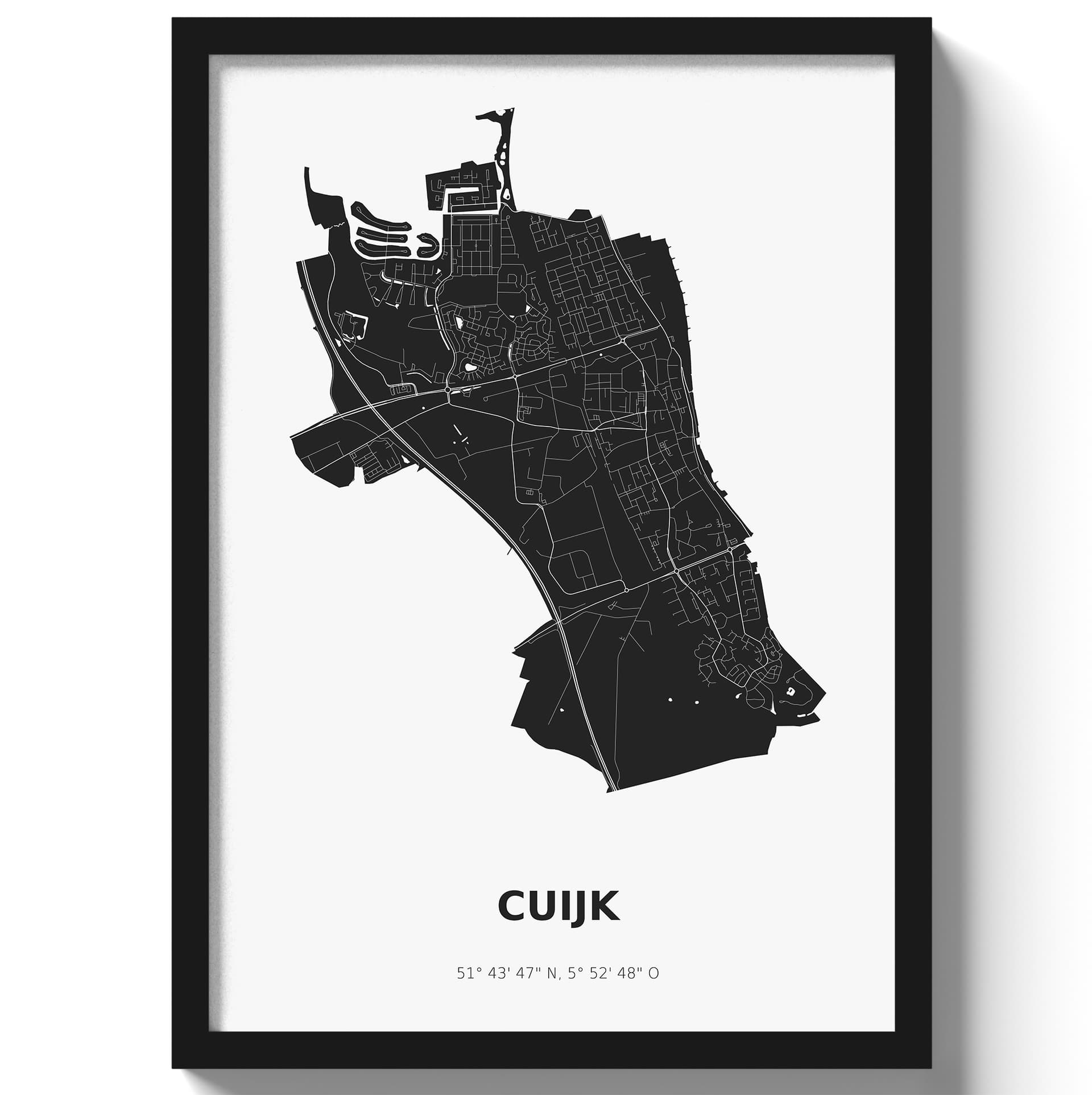 Poster Cuijk - Zwart/Wit
