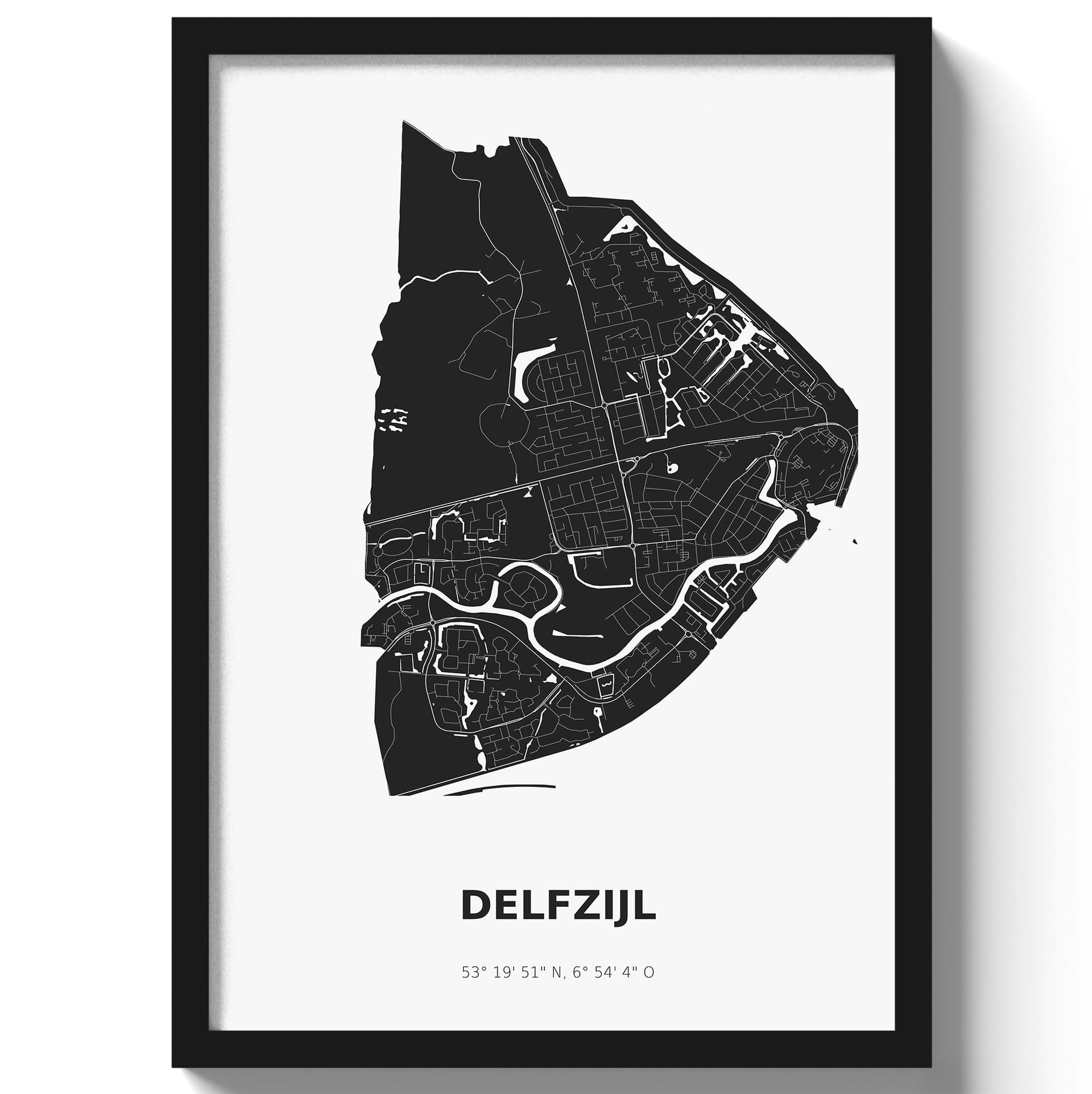 Poster Delfzijl - Zwart/Wit