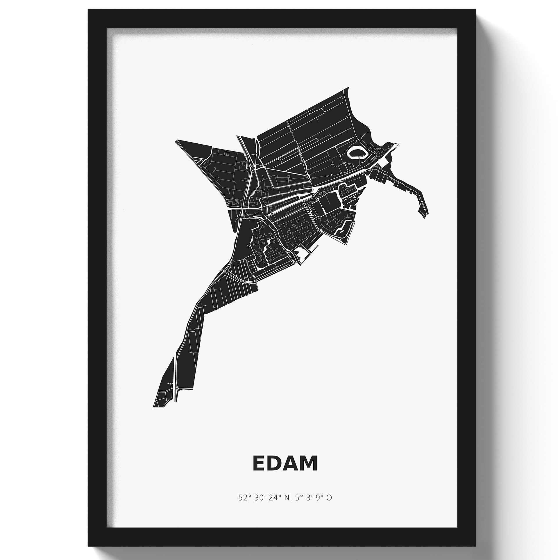 Poster Edam - Zwart/Wit