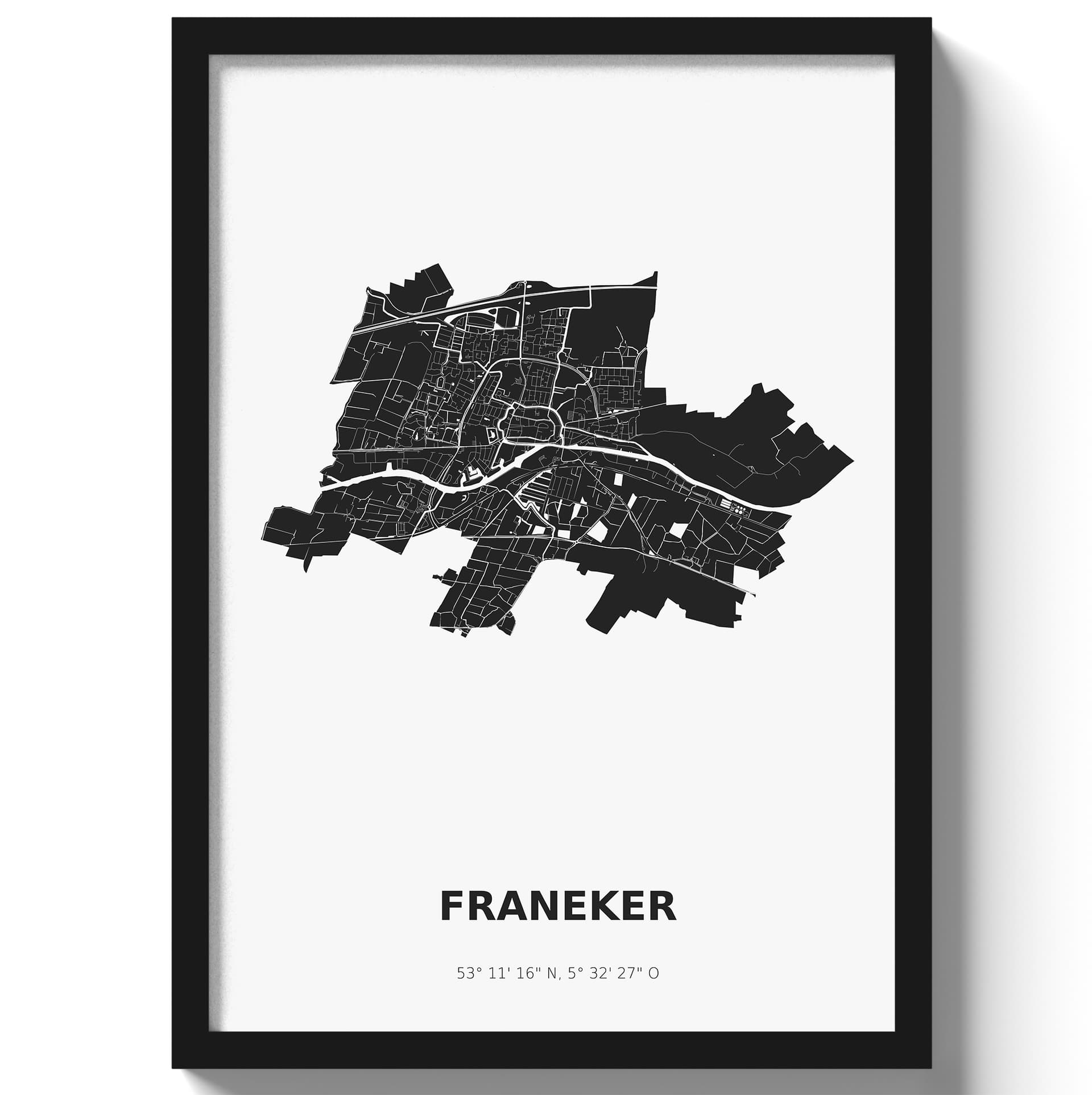 Poster Franeker - Zwart/Wit