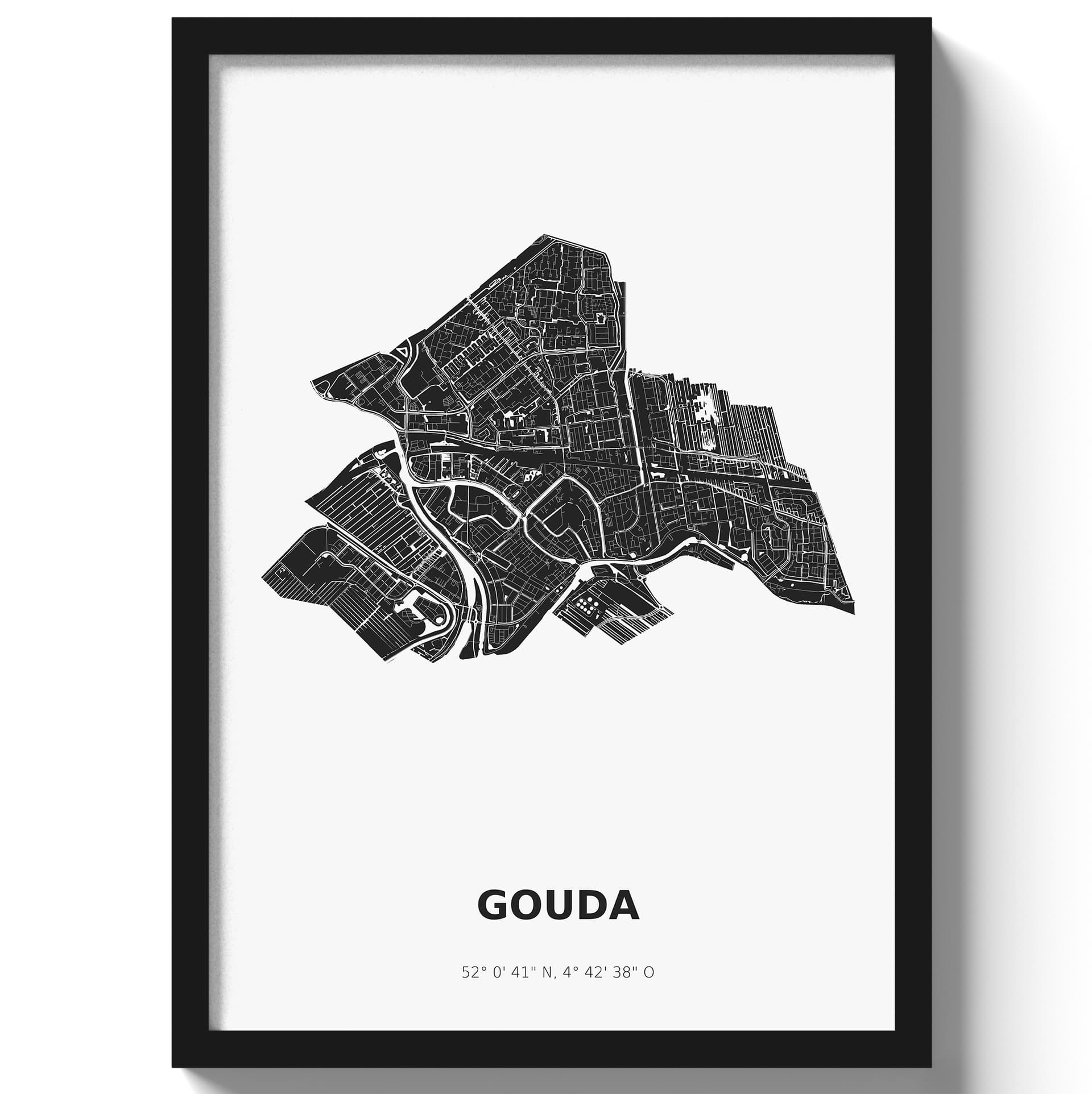Poster Gouda - Zwart/Wit