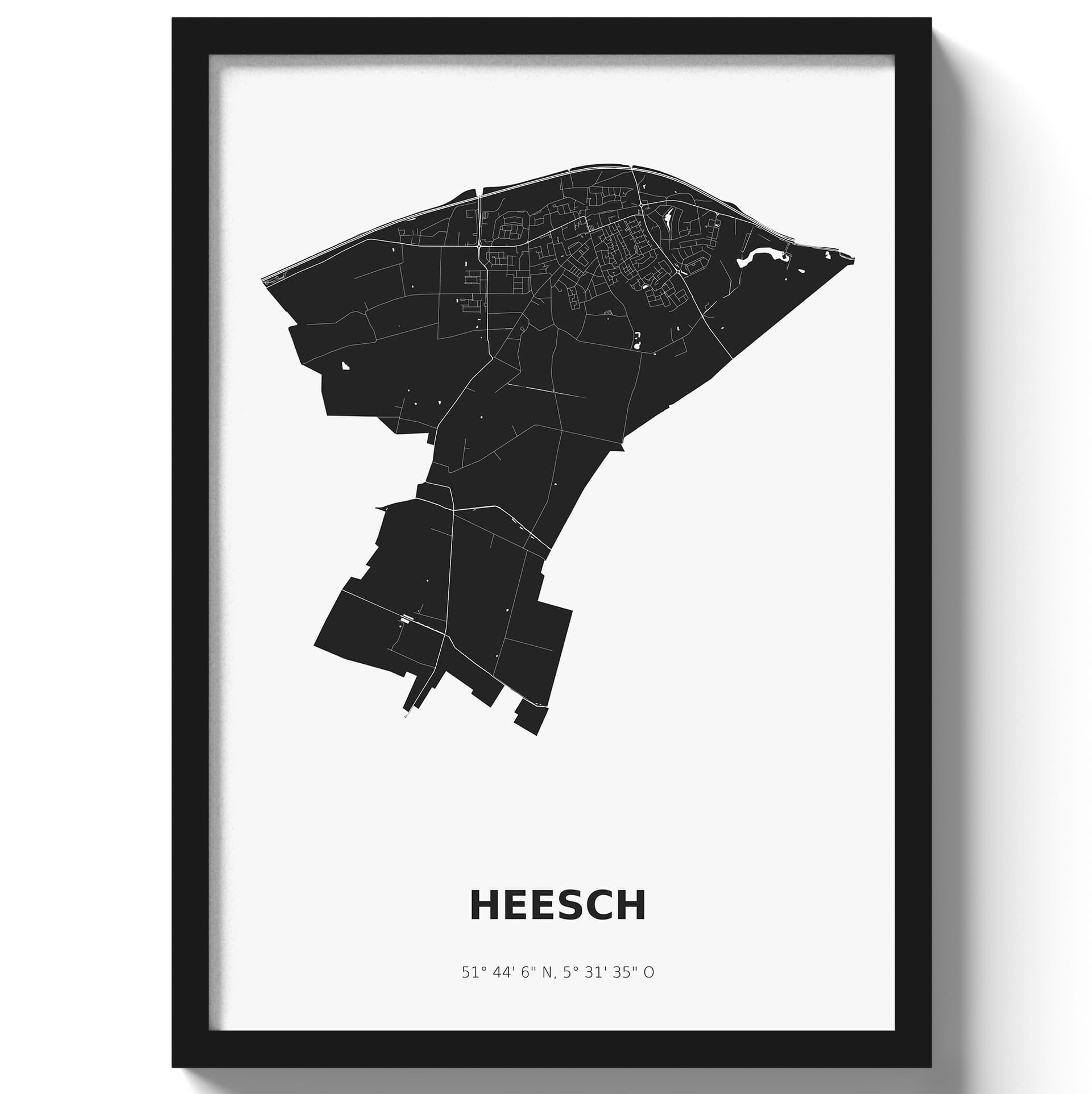 Poster Heesch - Zwart/Wit