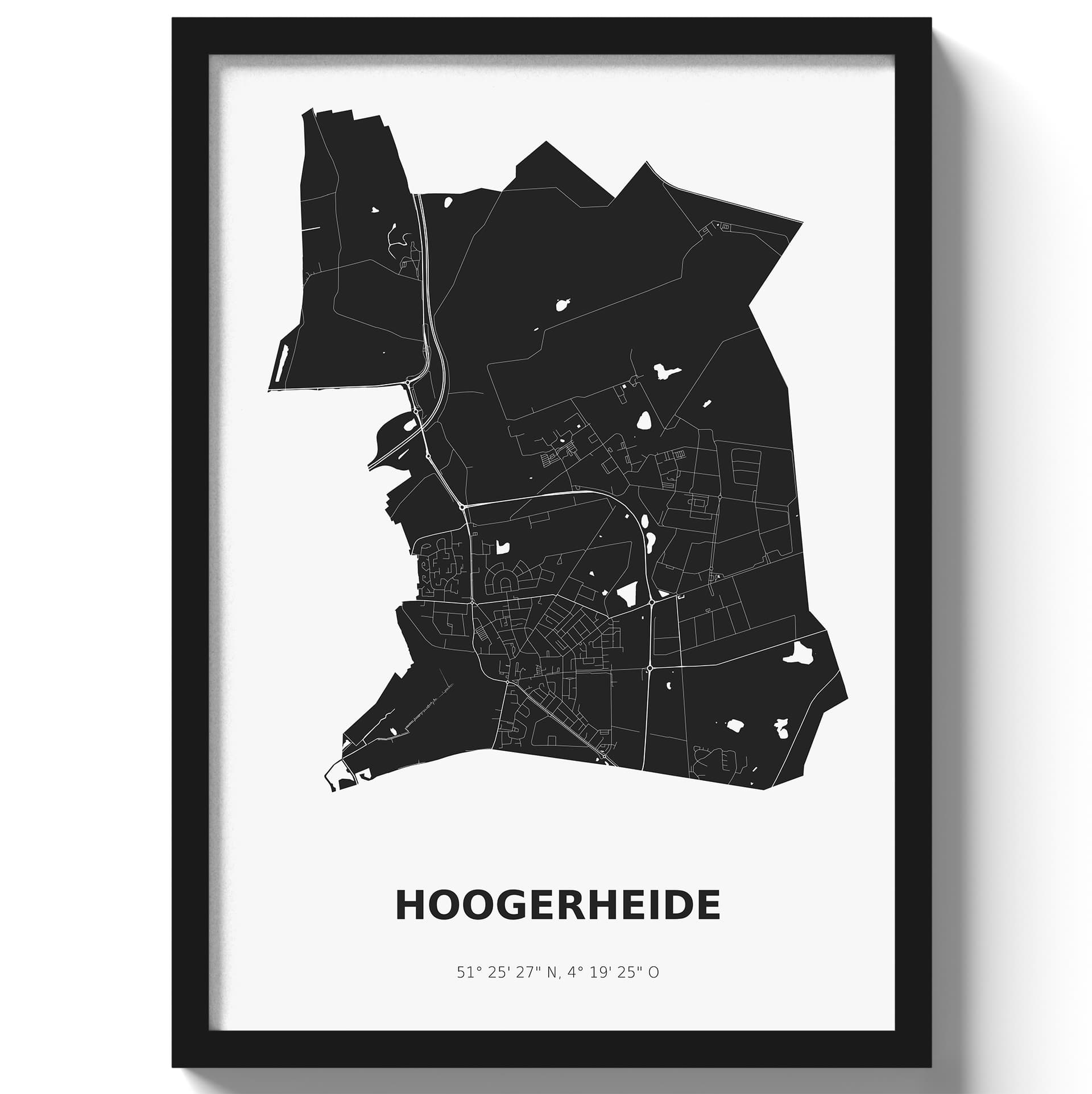 Poster Hoogerheide - Zwart/Wit