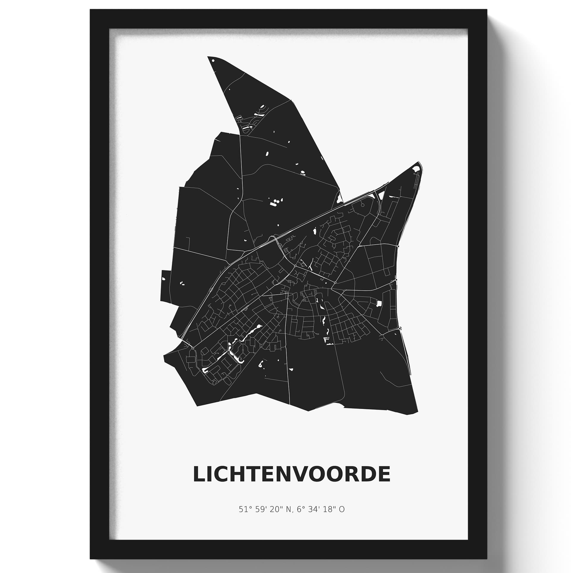 Poster Lichtenvoorde - Zwart/Wit