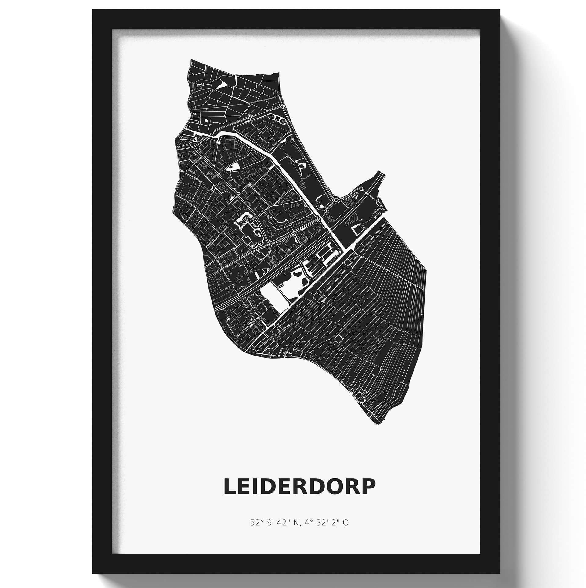 Poster Leiderdorp - Zwart/Wit
