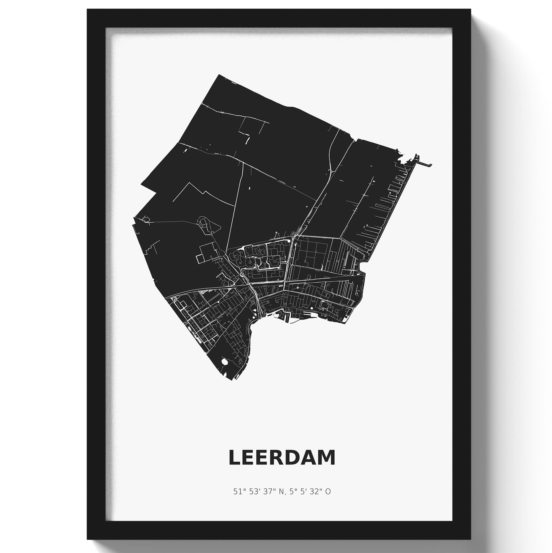 Poster Leerdam - Zwart/Wit