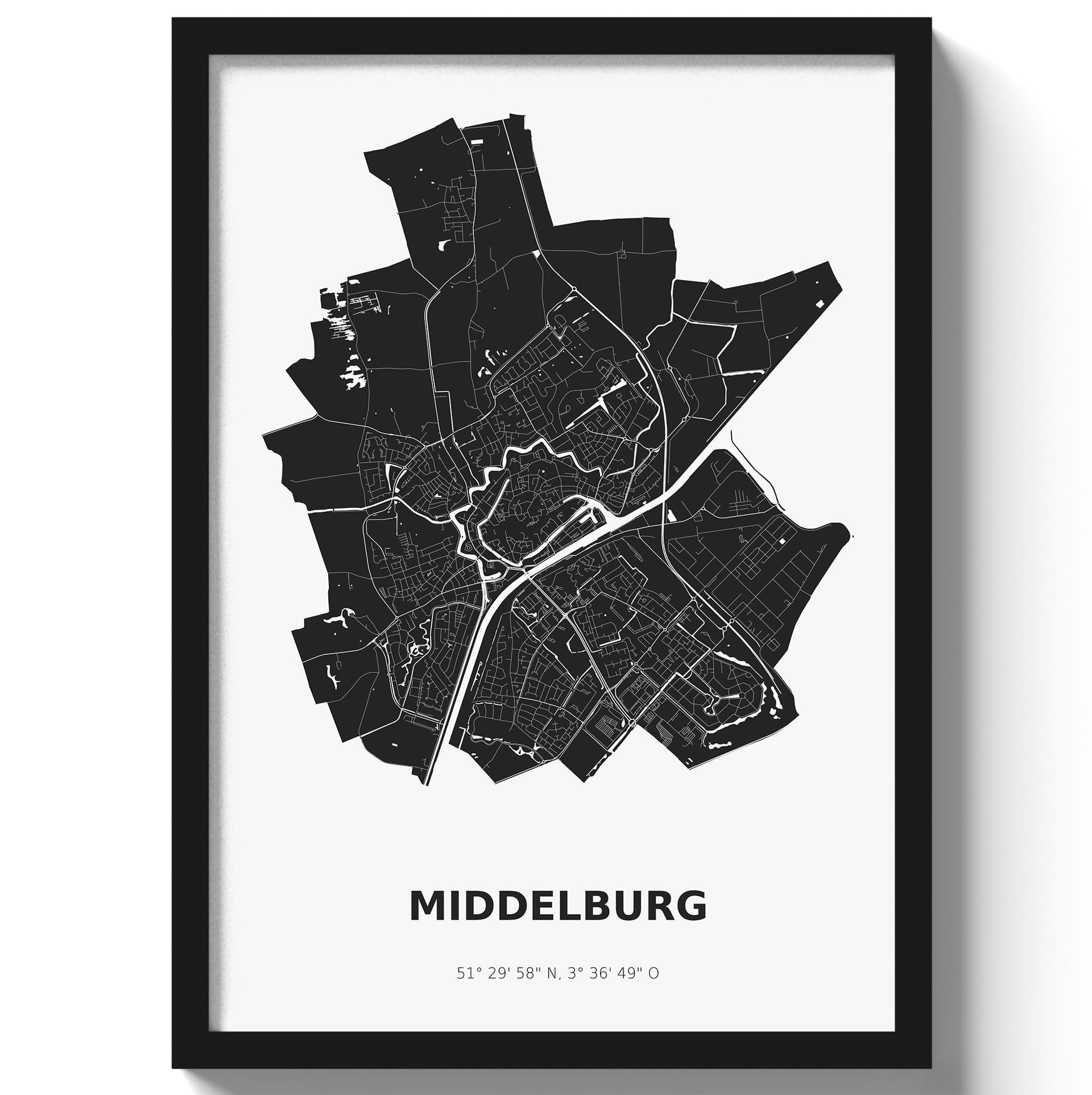 Poster Middelburg - Zwart/Wit