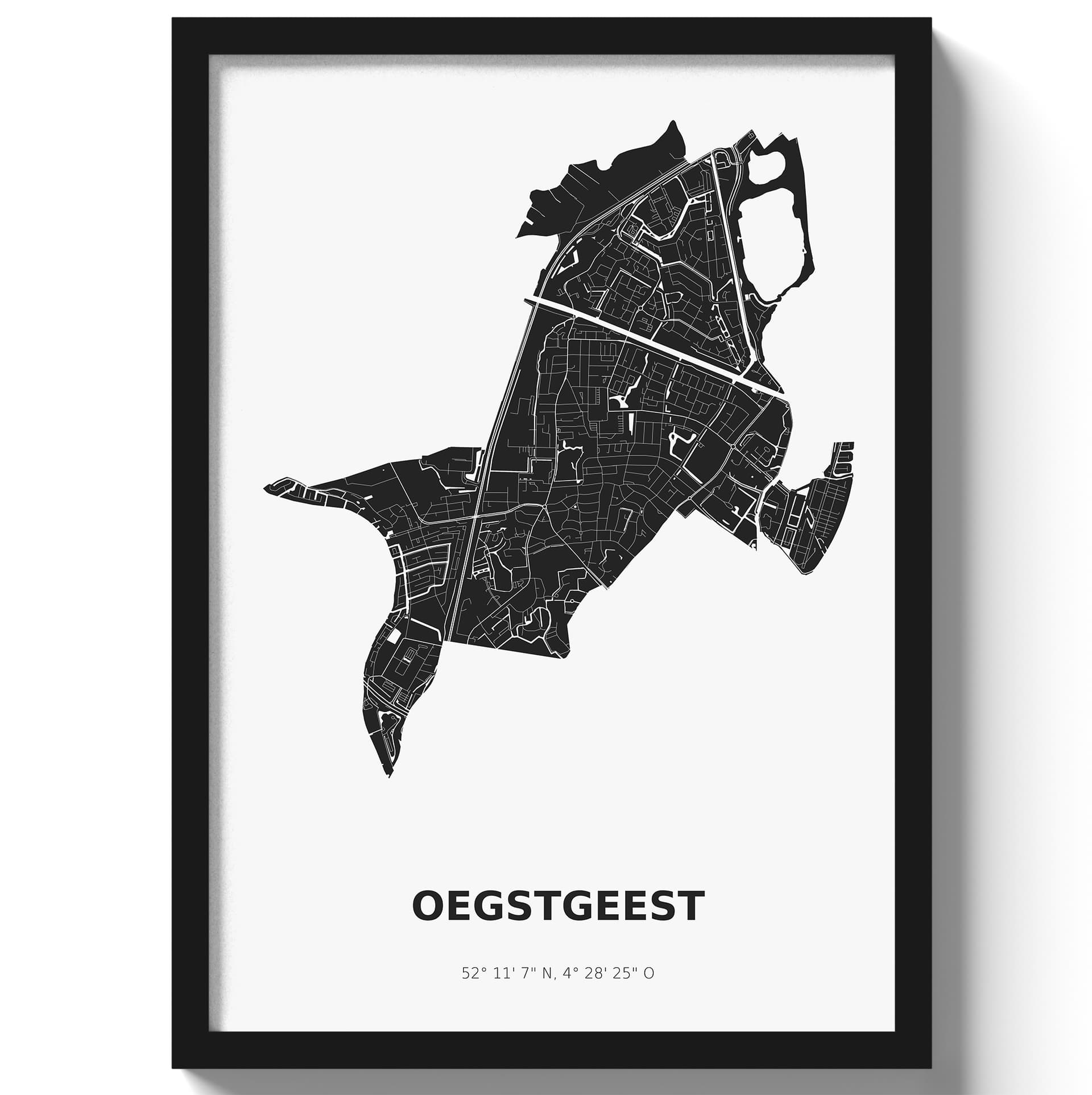 Poster Oegstgeest - Zwart/Wit
