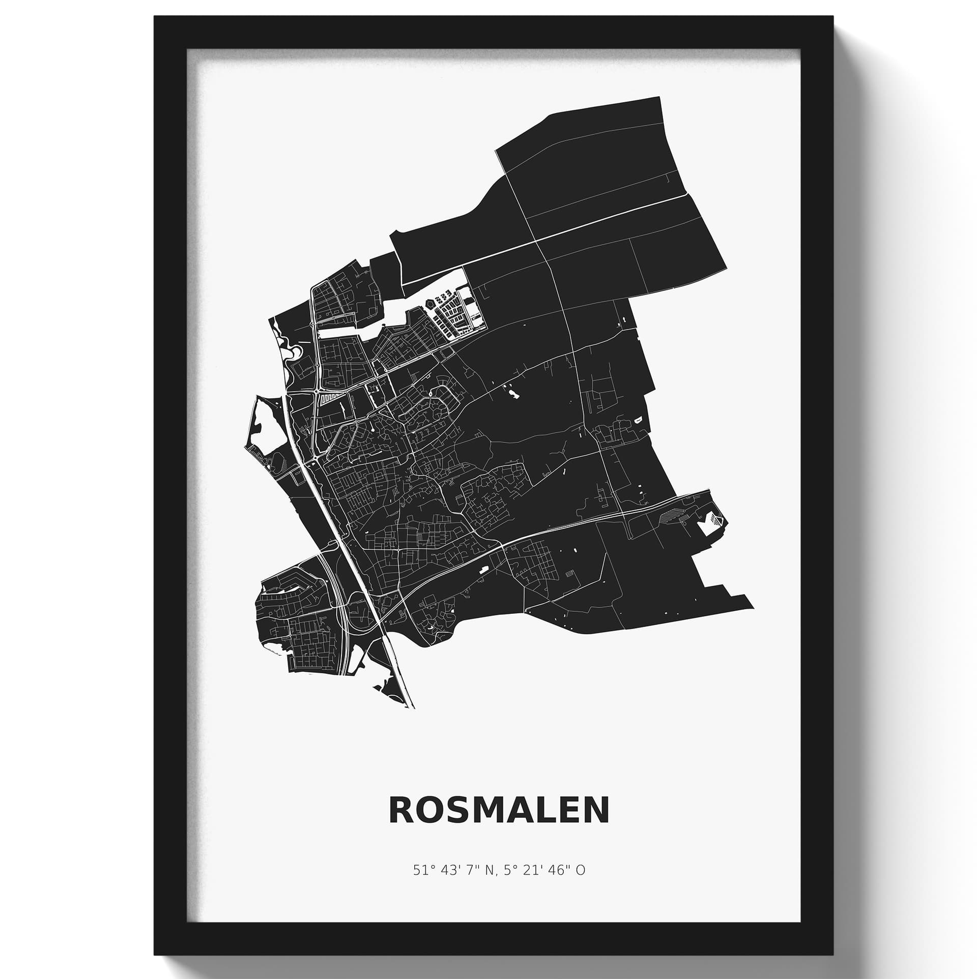 Poster Rosmalen - Zwart/Wit