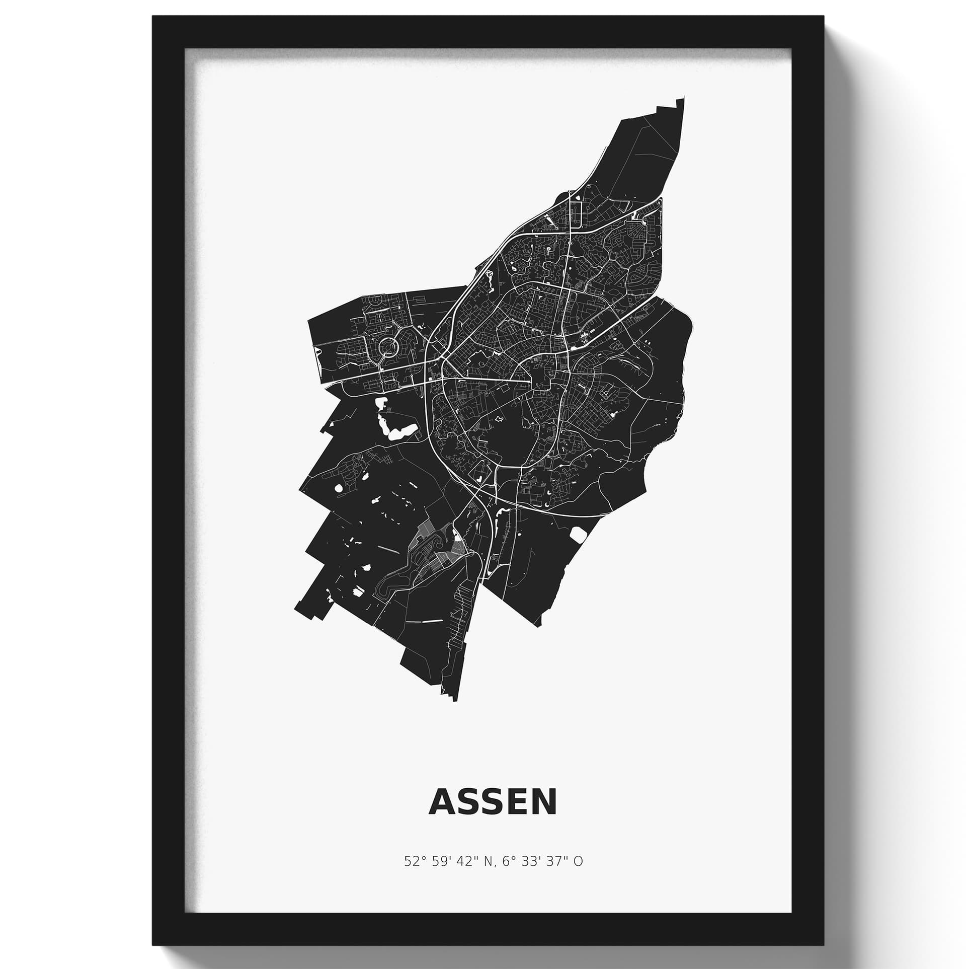 Poster Assen - Zwart/Wit