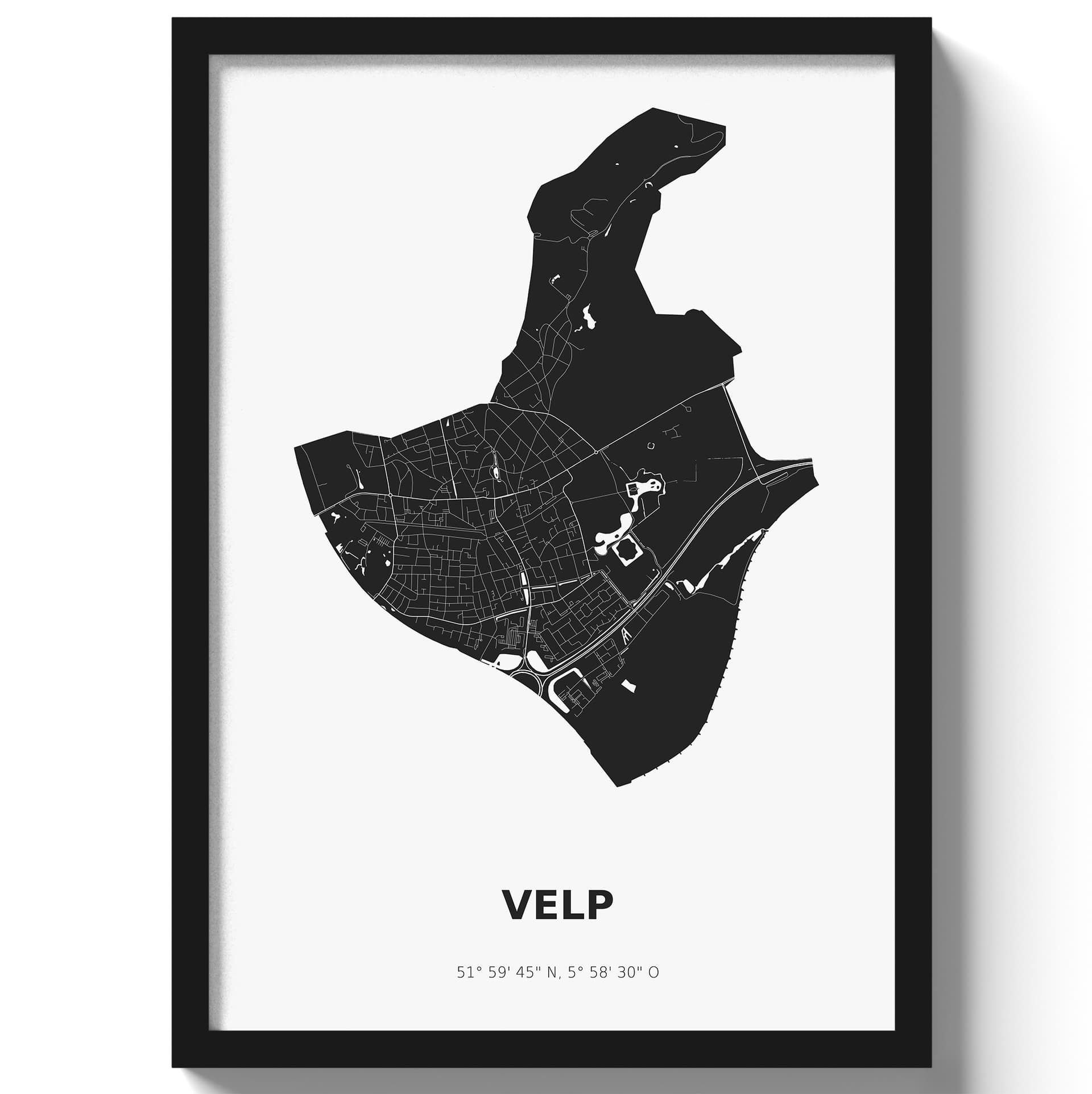 Poster Velp - Zwart/Wit