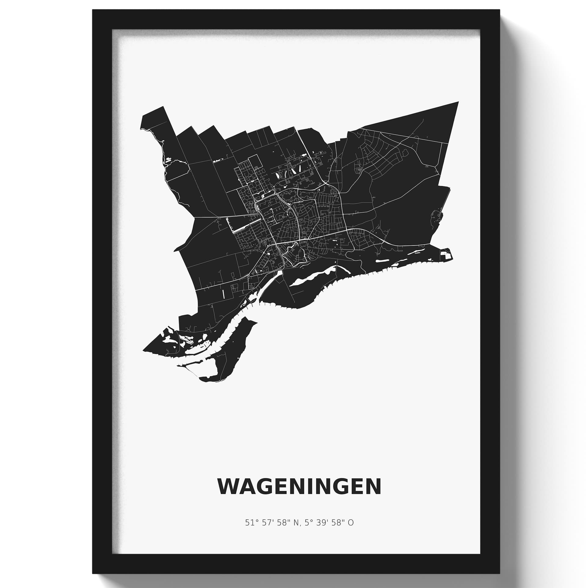 Poster Wageningen - Zwart/Wit