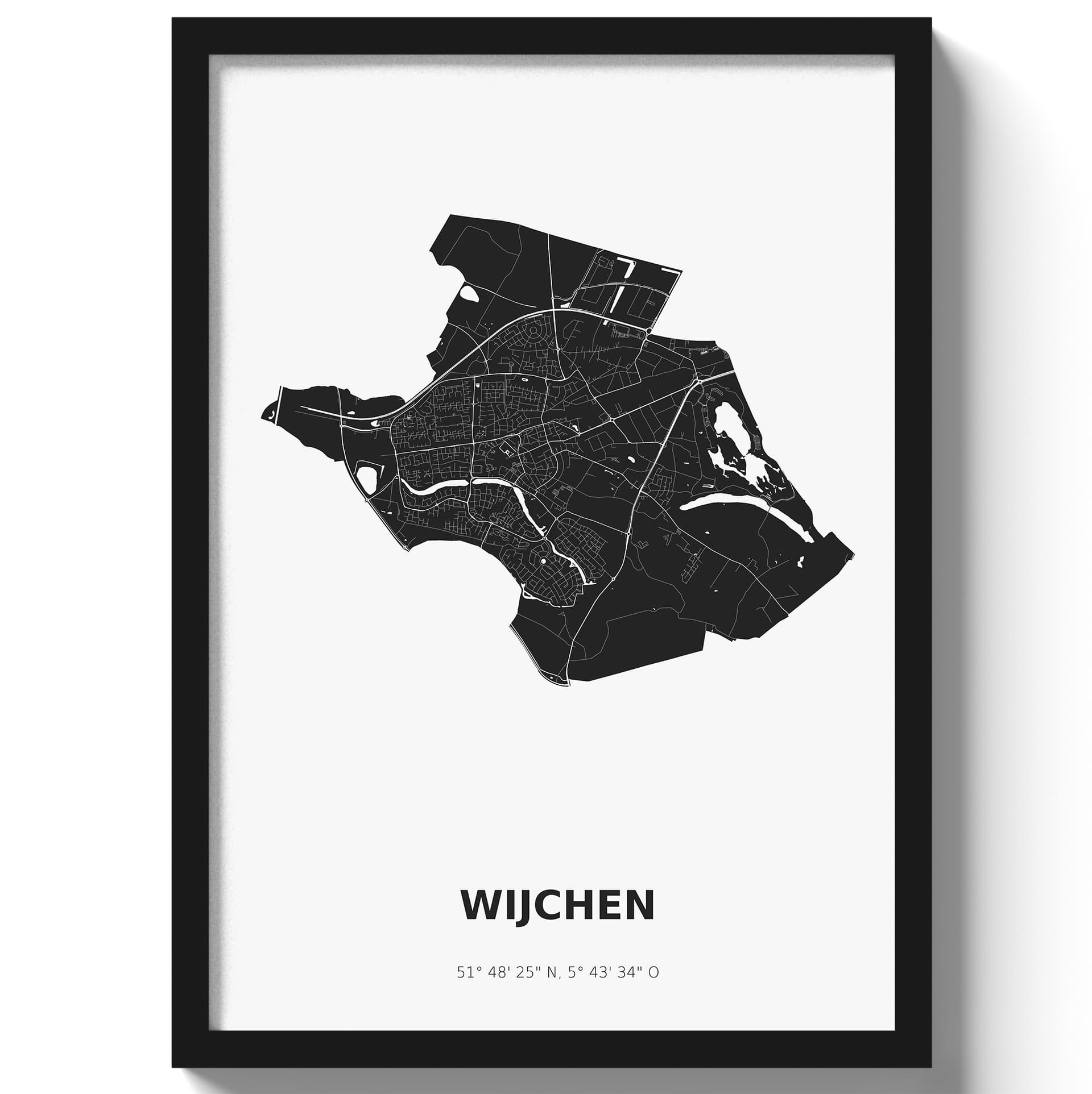 Poster Wijchen - Zwart/Wit