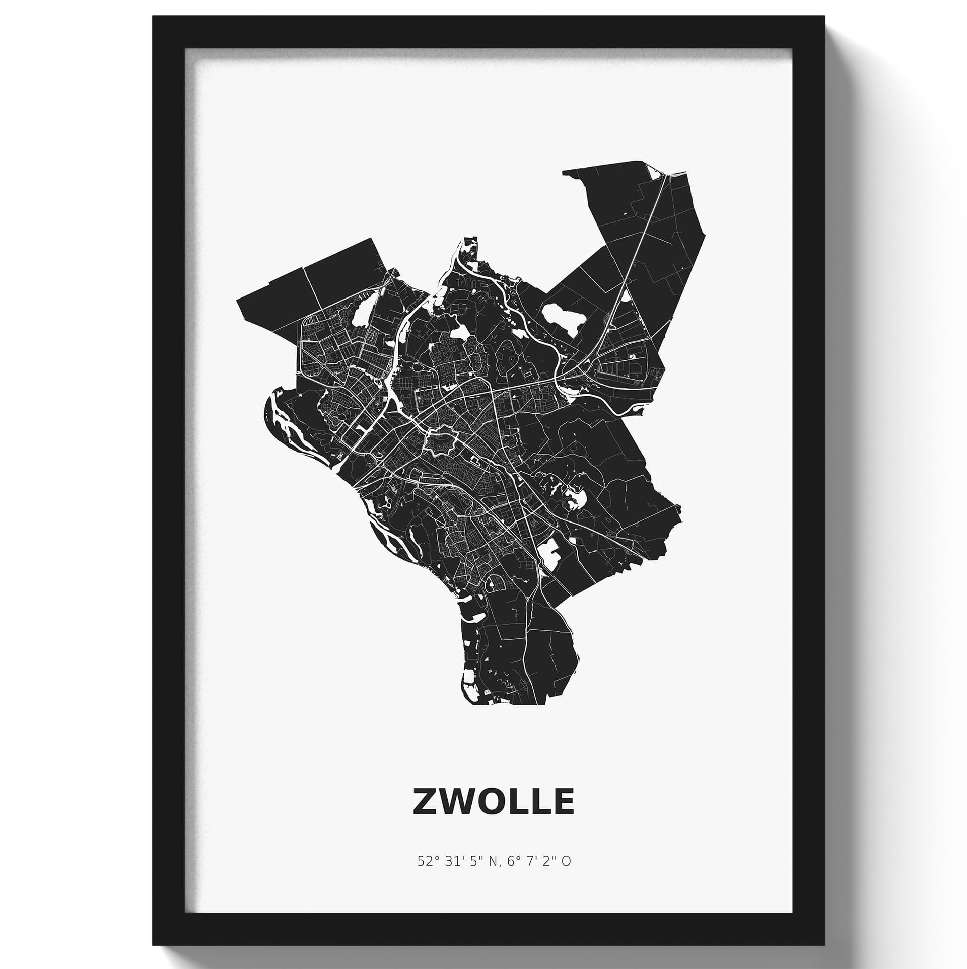 Poster Zwolle - Zwart/Wit