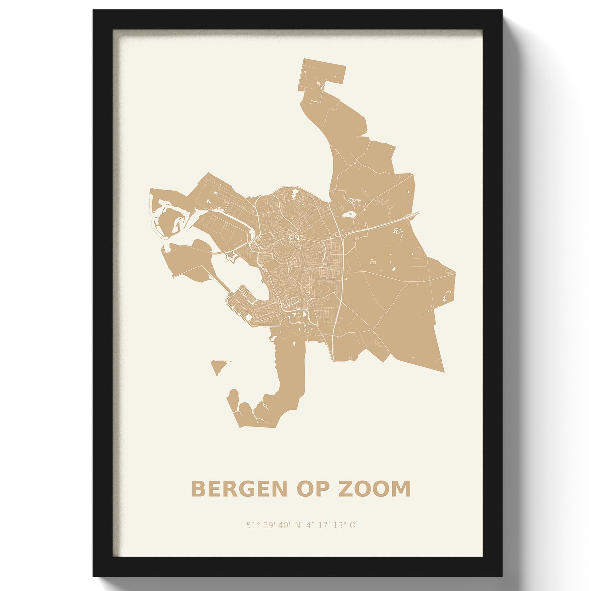 Poster Bergen op Zoom - Beige