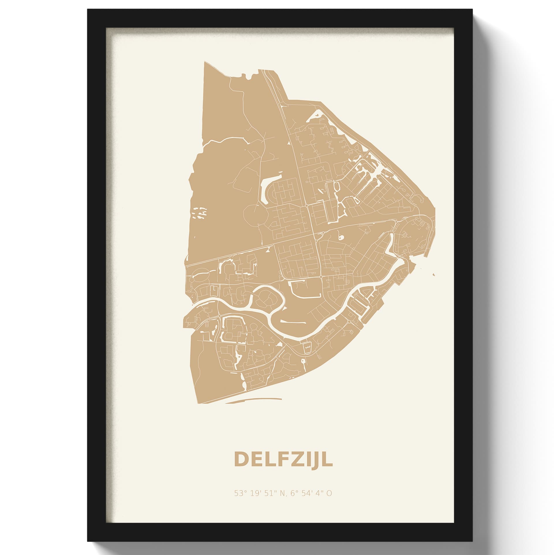 Poster Delfzijl - Beige
