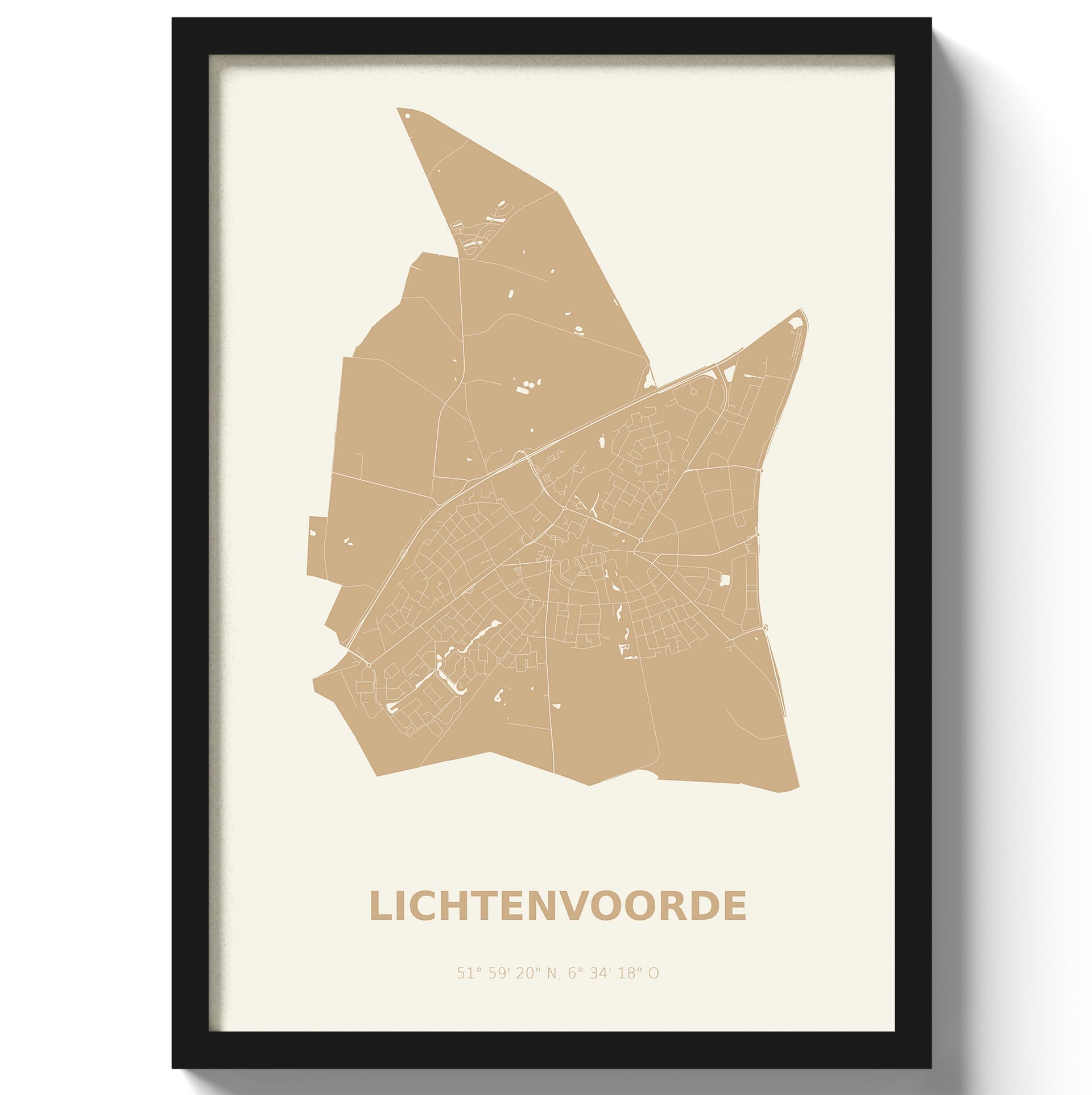 Poster Lichtenvoorde - Beige