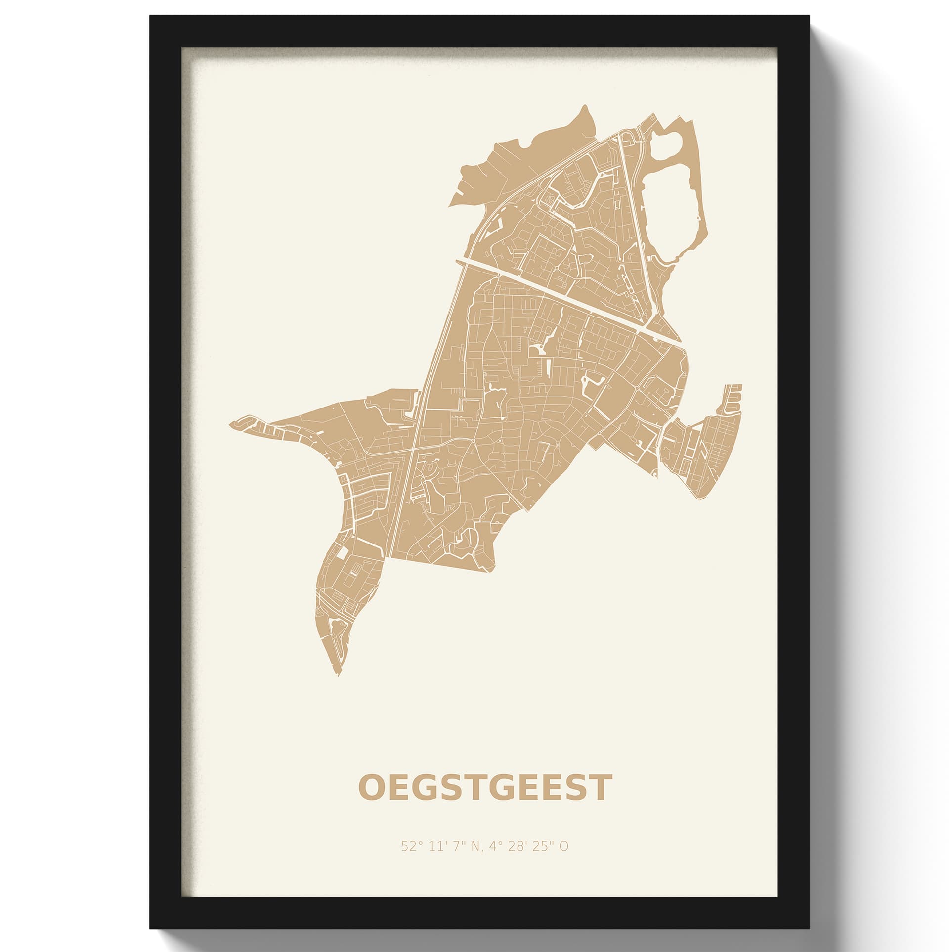 Poster Oegstgeest - Beige