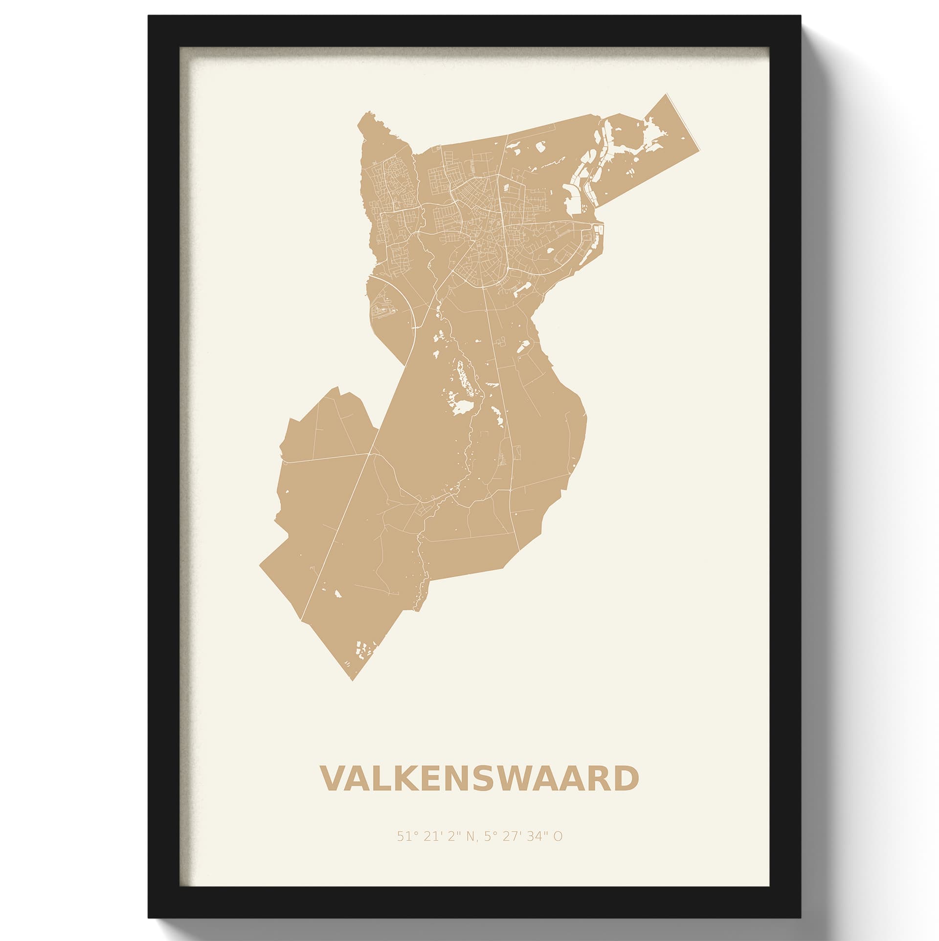 Poster Valkenswaard - Beige