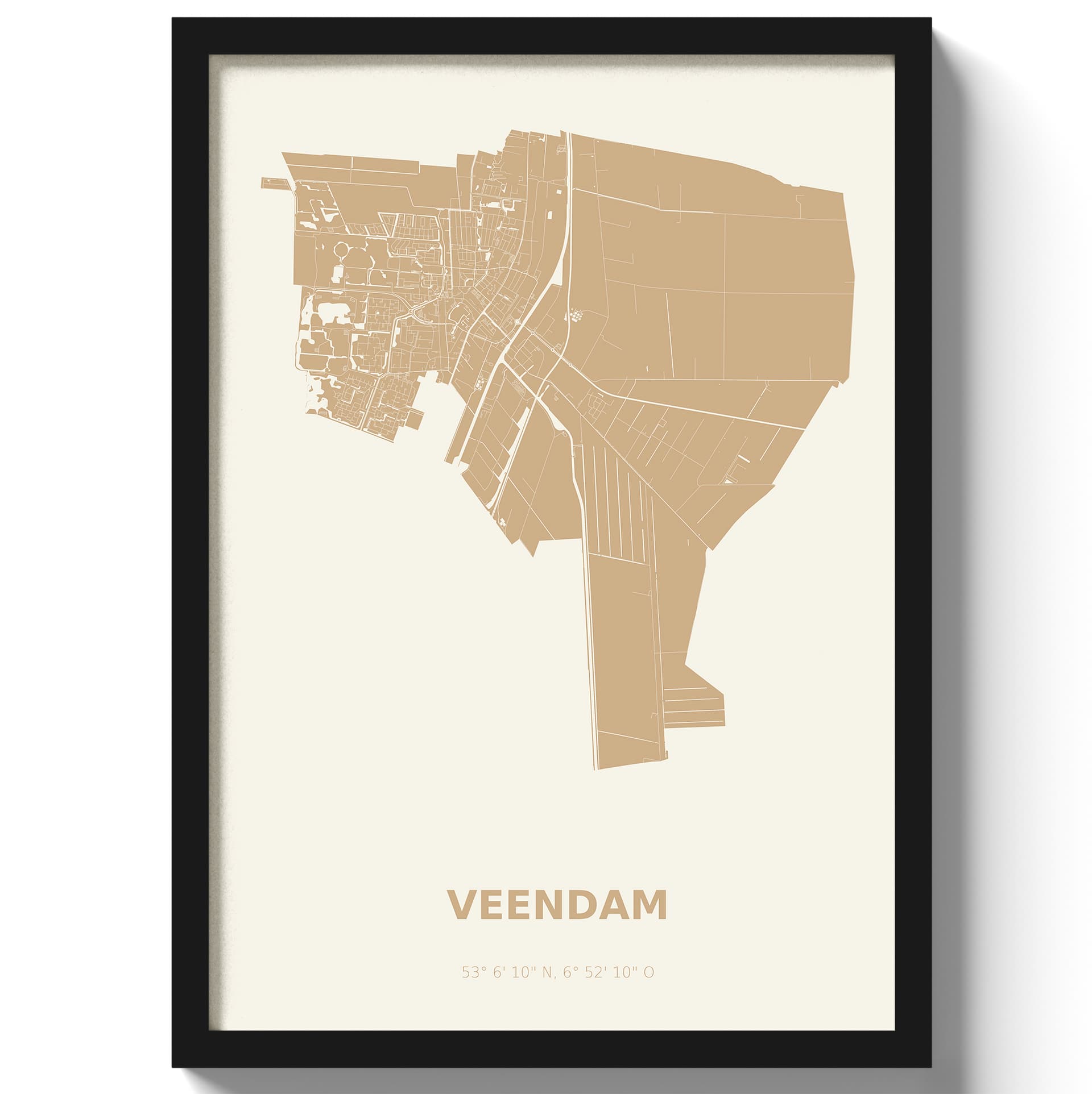 Poster Veendam - Beige