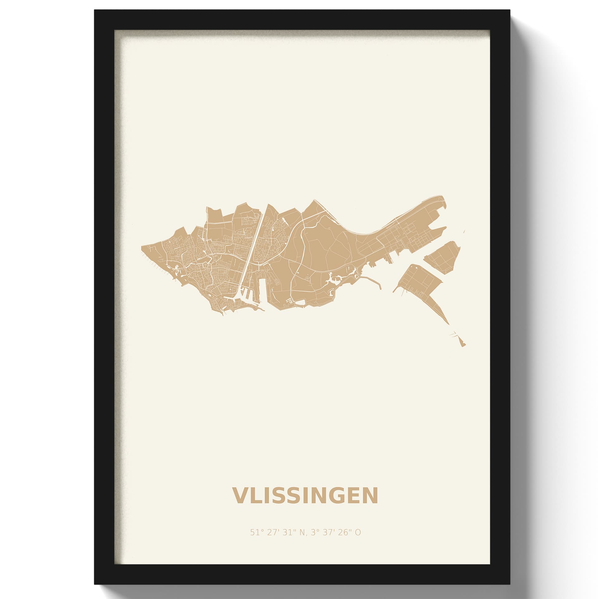 Poster Vlissingen - Beige