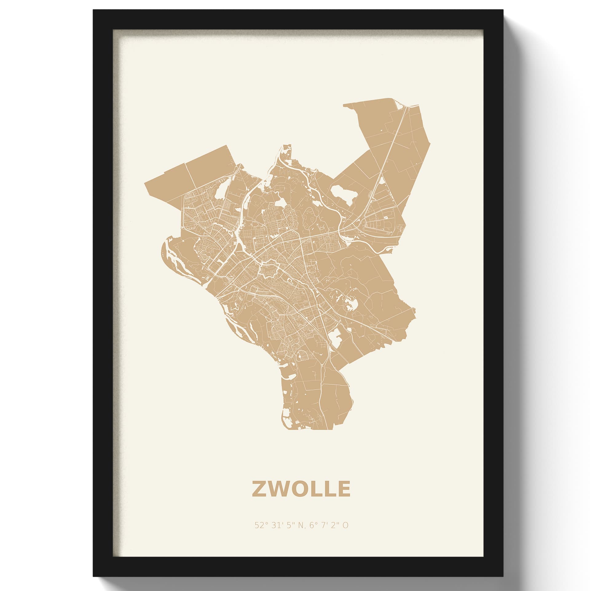 Poster Zwolle - Beige