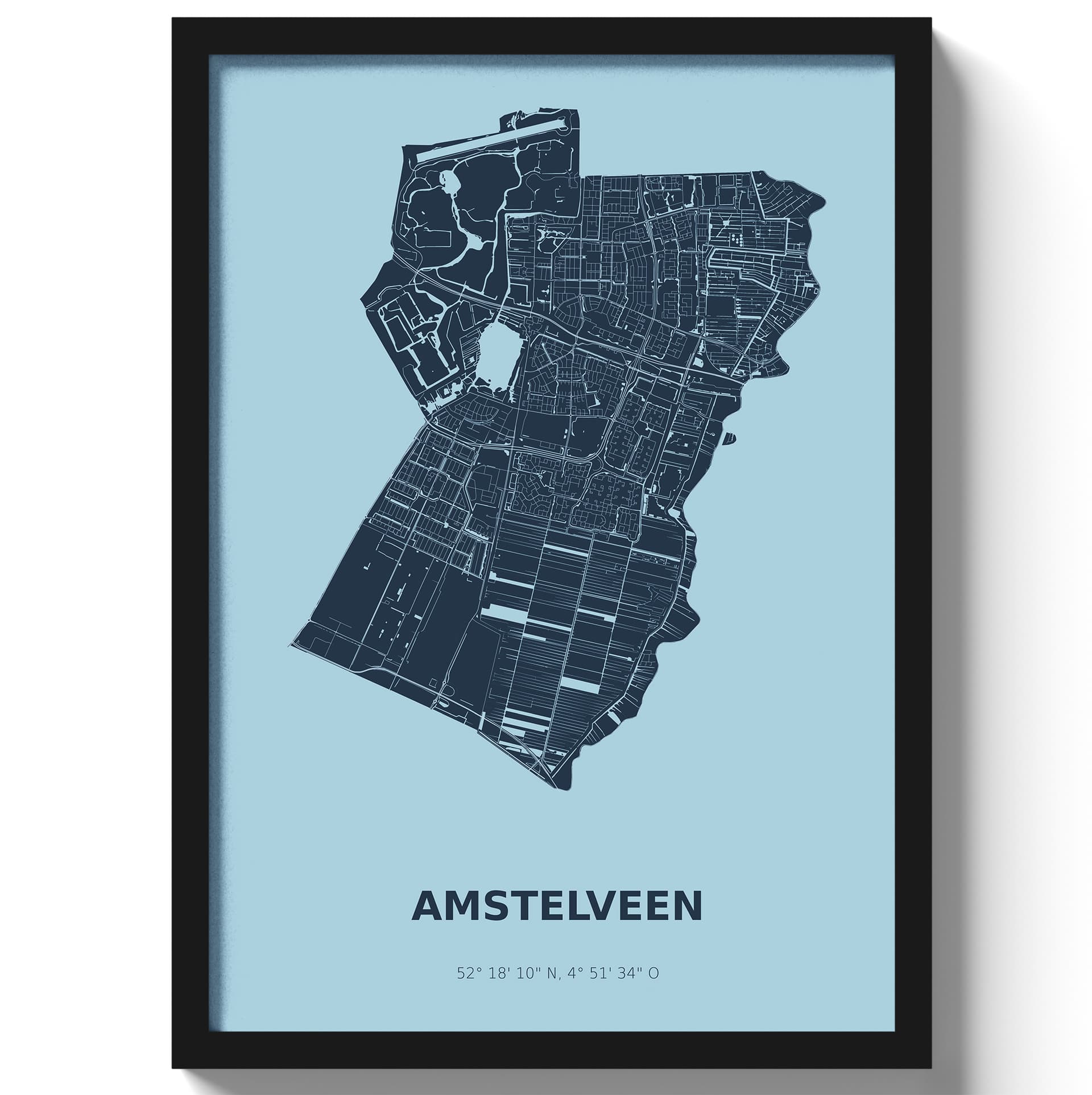 Poster Amstelveen - Blauw