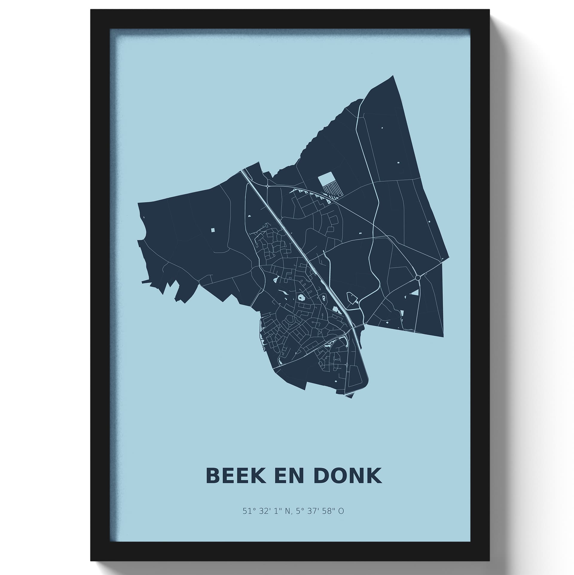 Poster Beek en Donk - Blauw