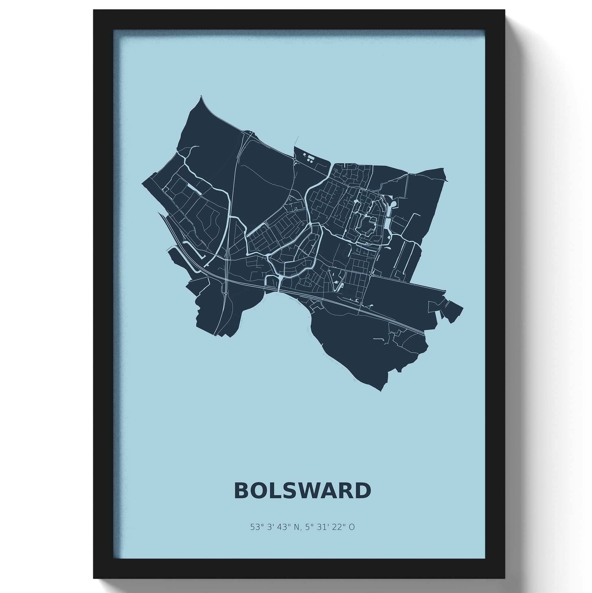 Poster Bolsward - Blauw