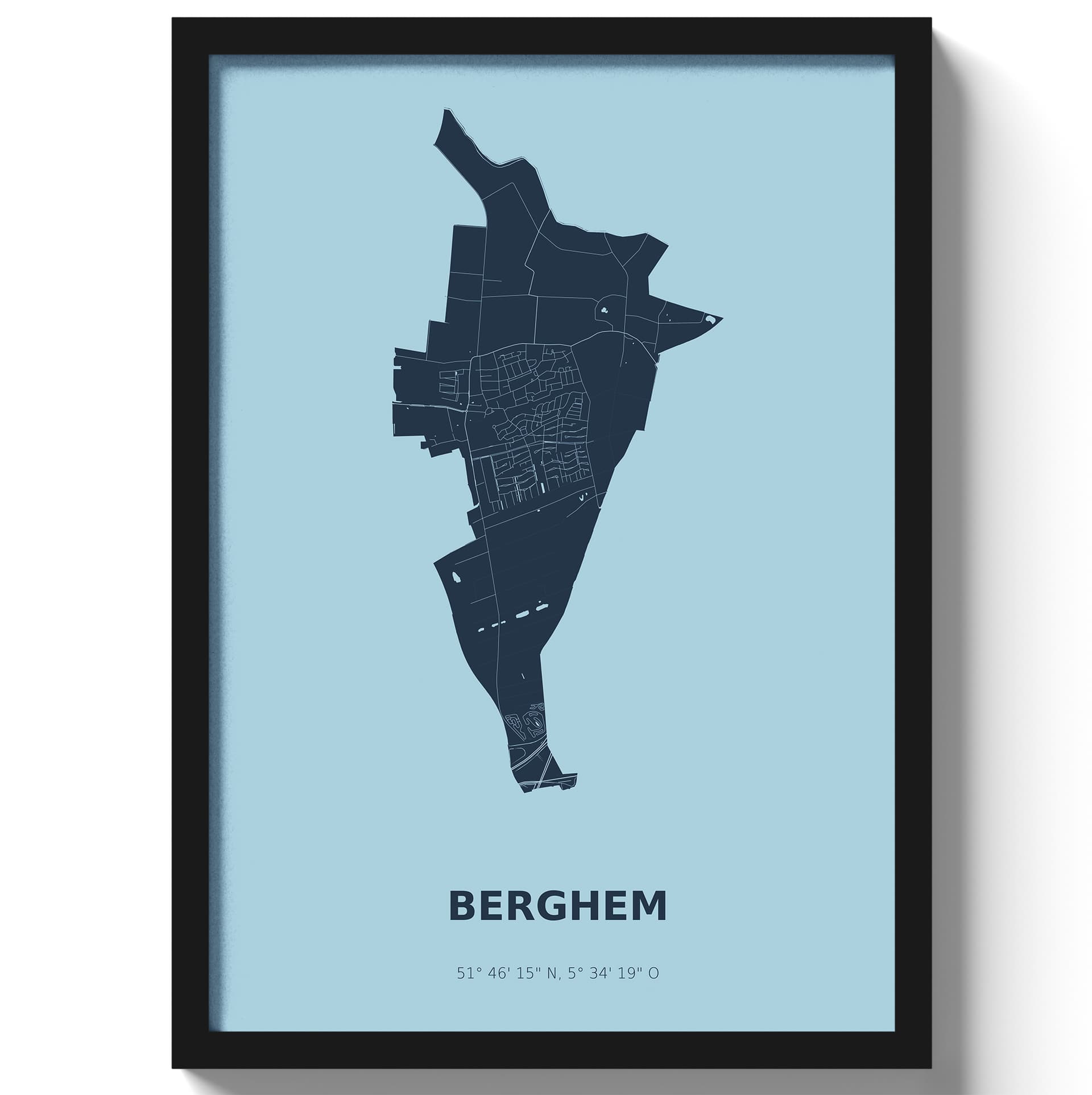 Poster Berghem - Blauw