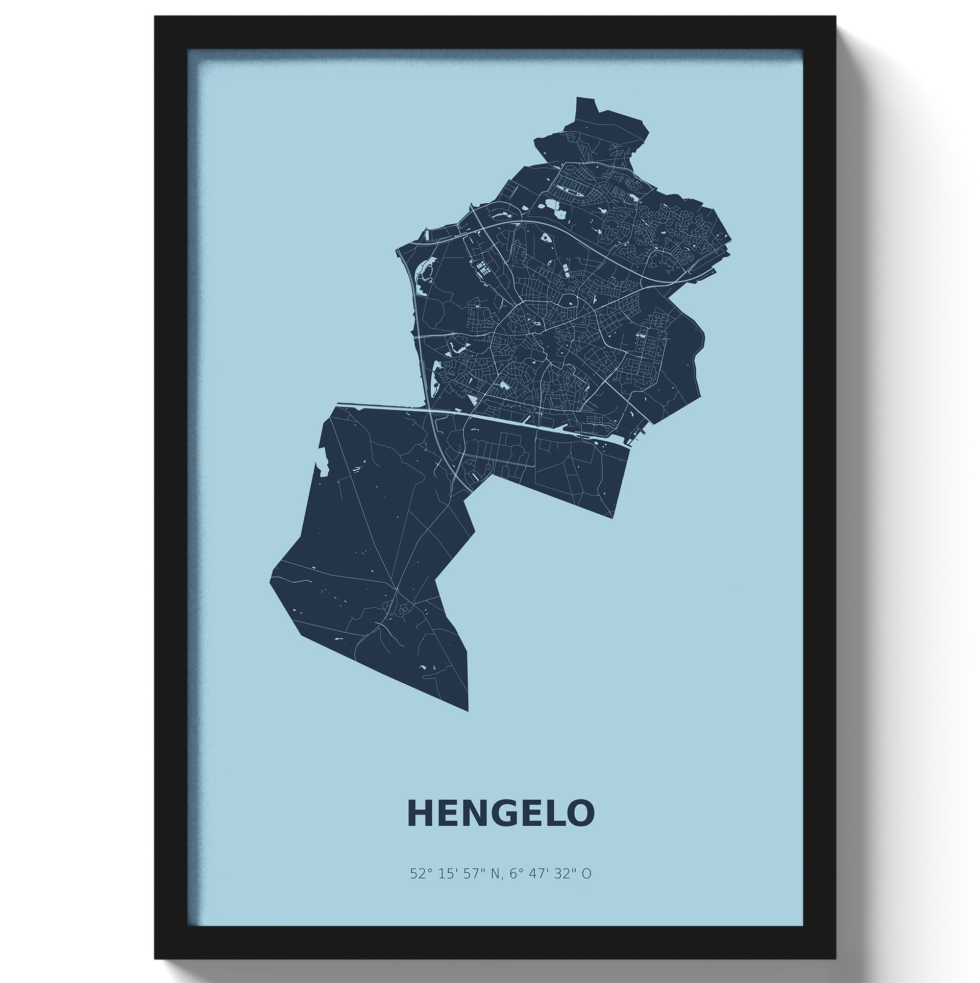 Poster Hengelo - Blauw