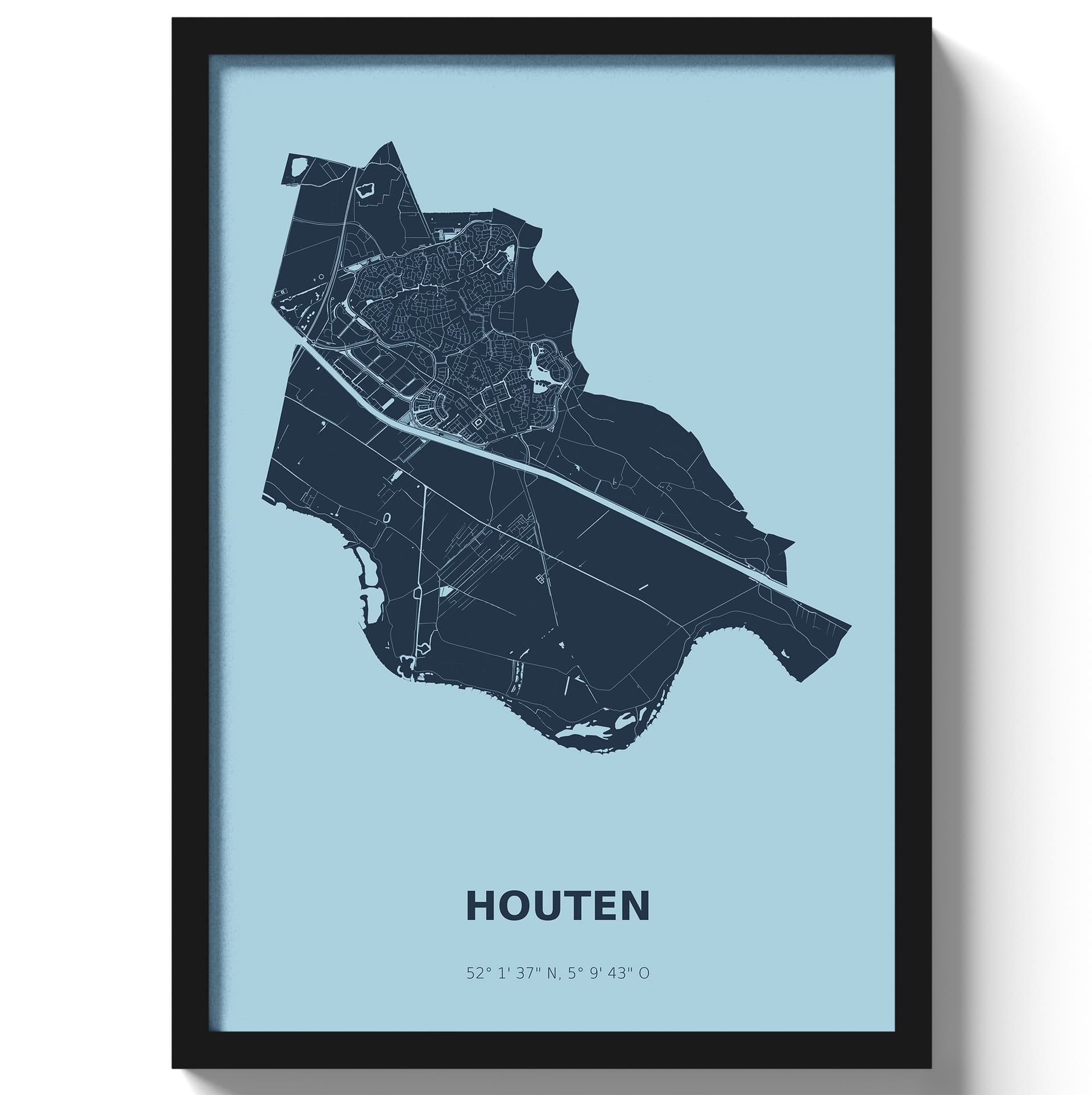 Poster Houten - Blauw