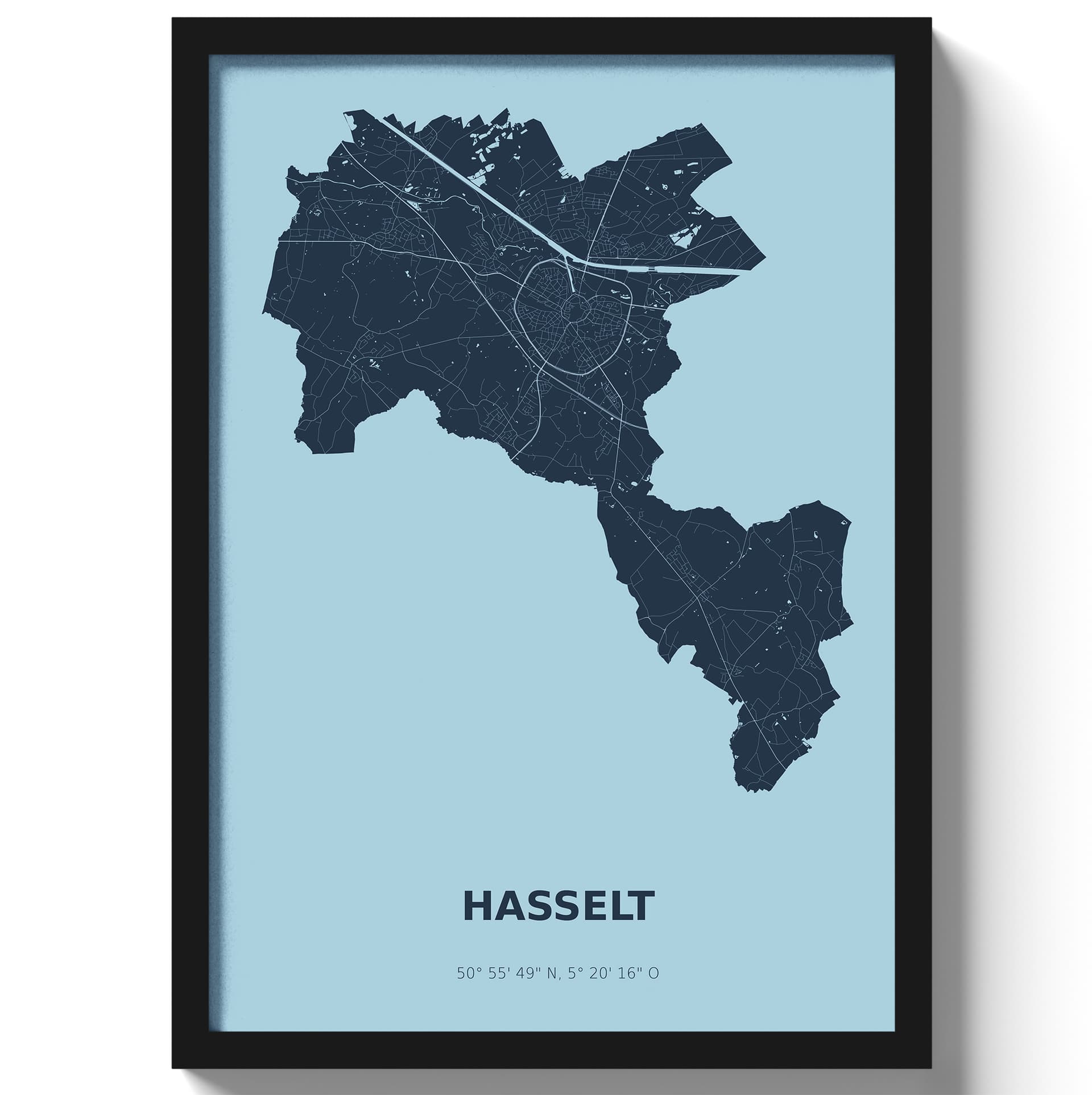 Poster Hasselt - Blauw