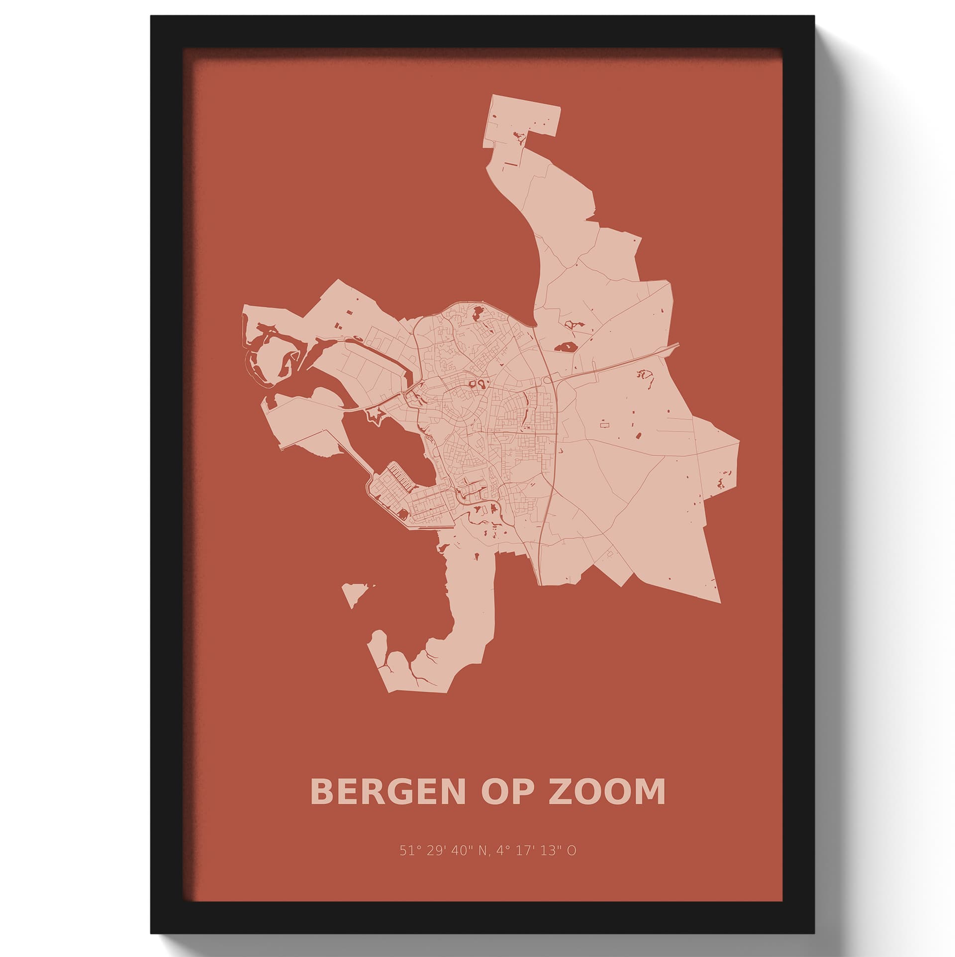 Poster Bergen op Zoom - Rood