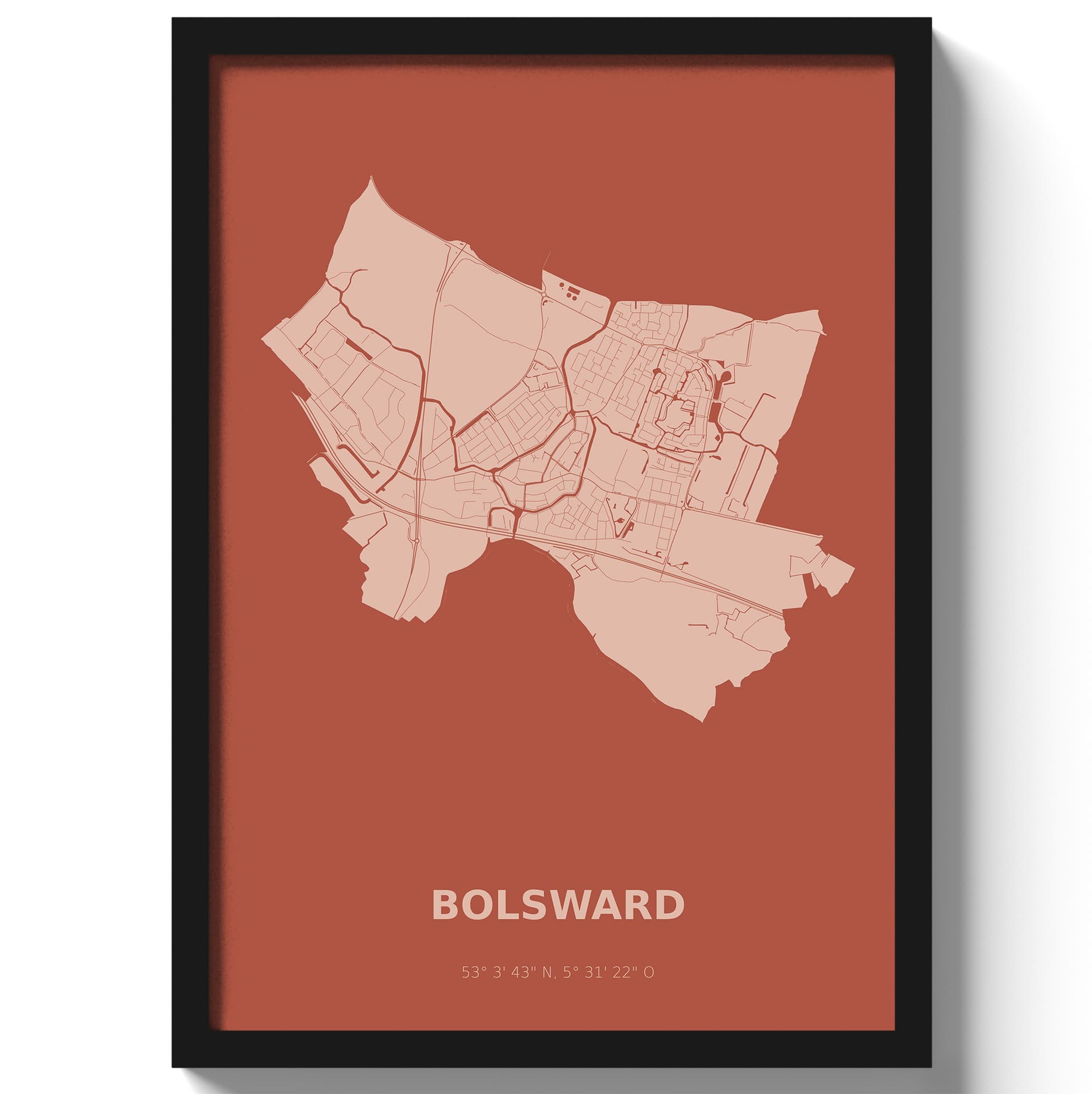 Poster Bolsward - Rood