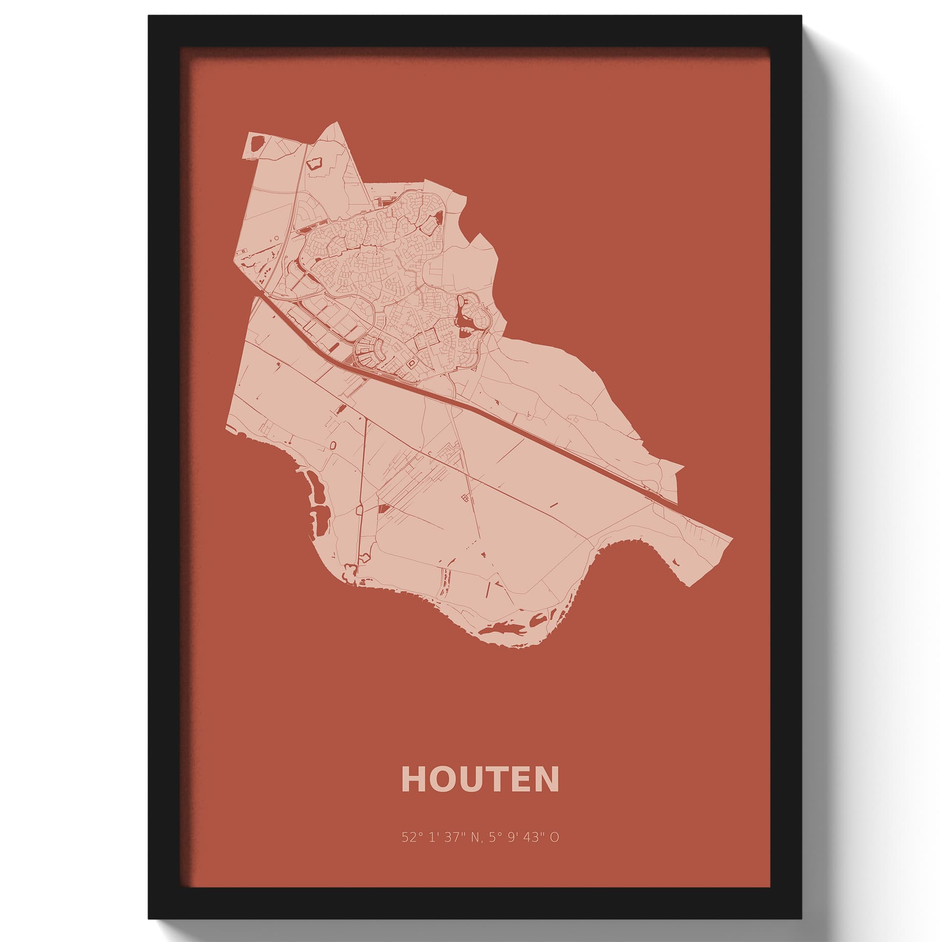 Poster Houten - Rood