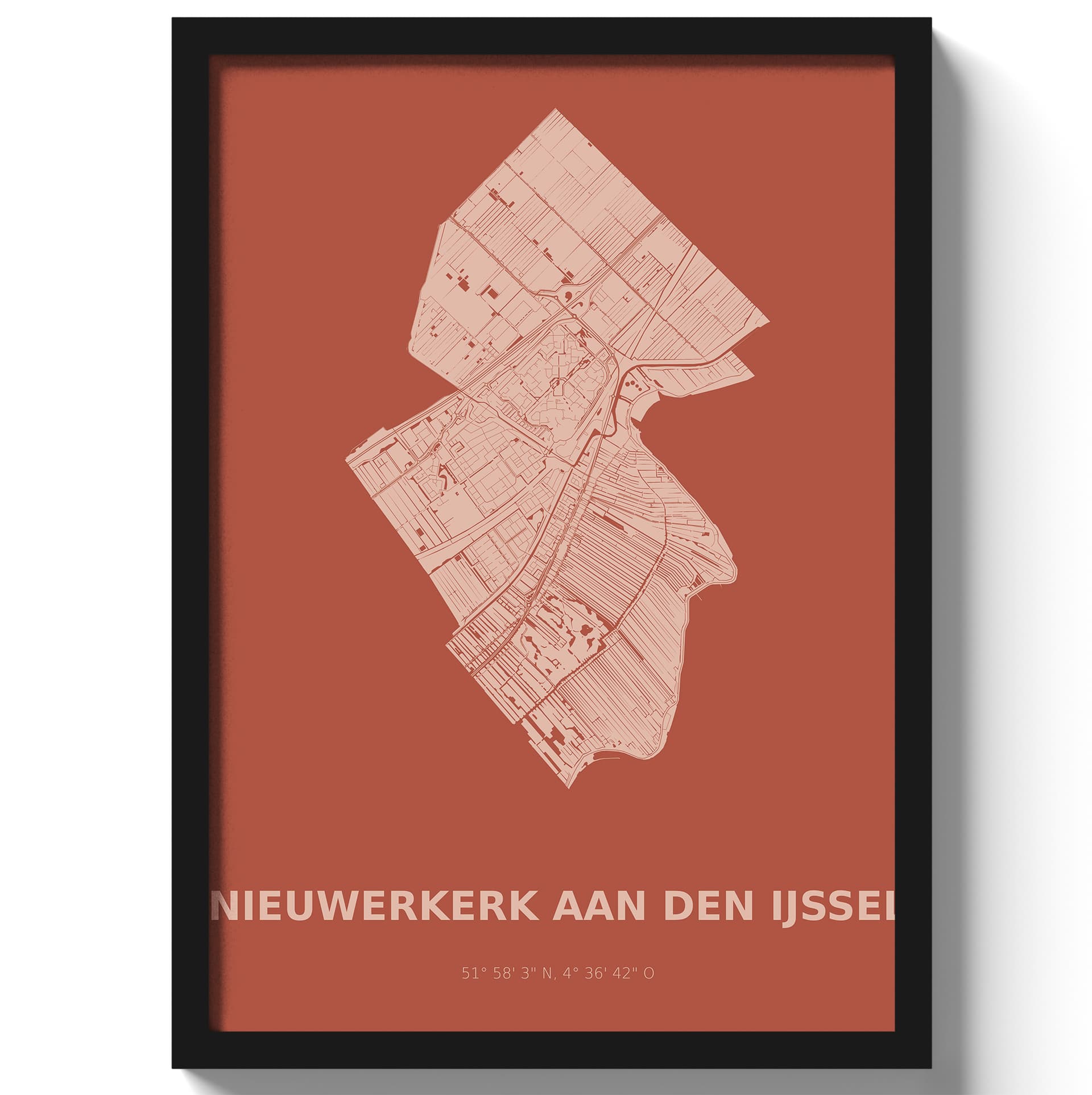 Poster Nieuwerkerk aan den IJssel - Rood
