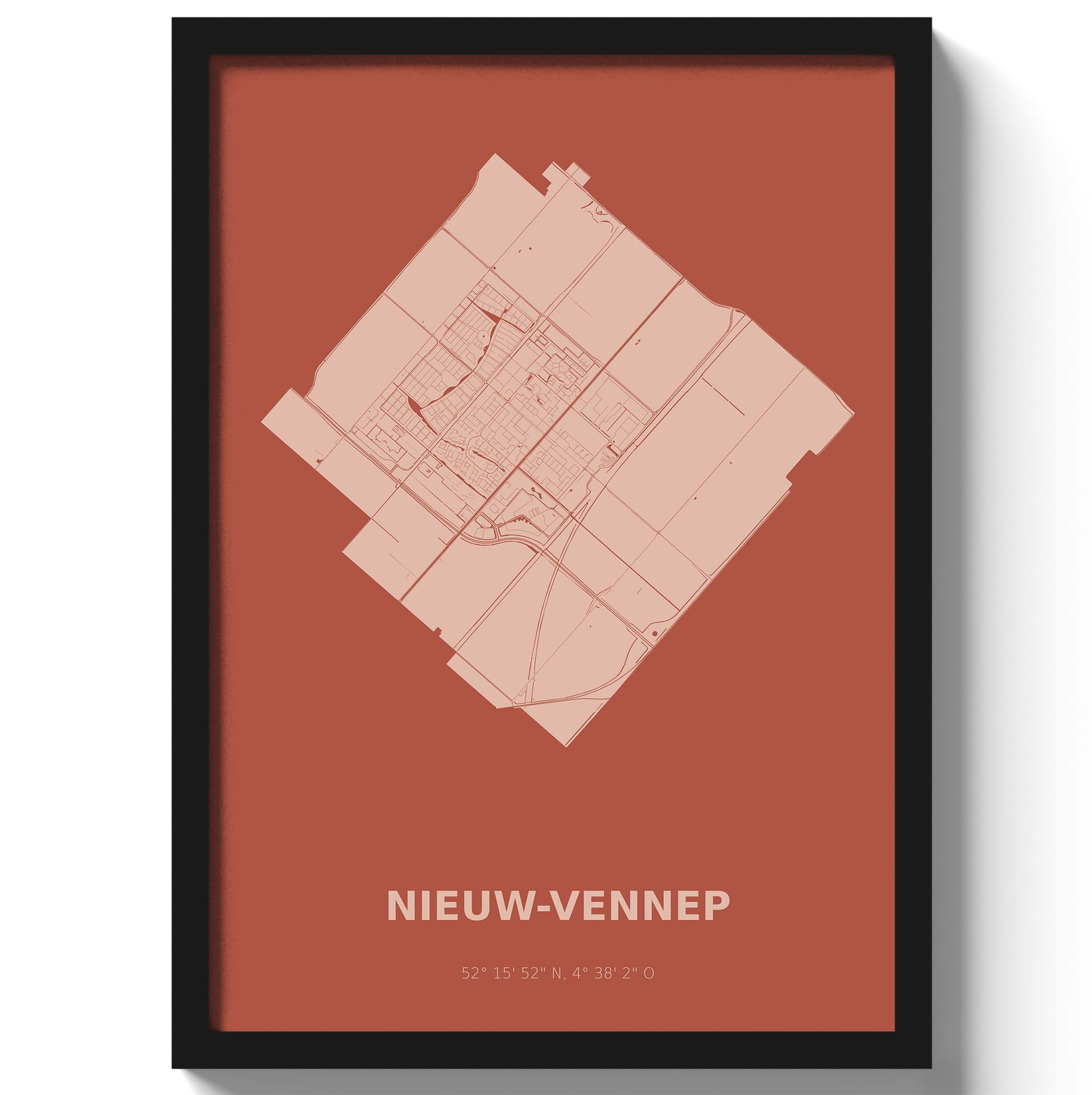 Poster Nieuw-VennepA4 - 21 x 30 cm - Rood